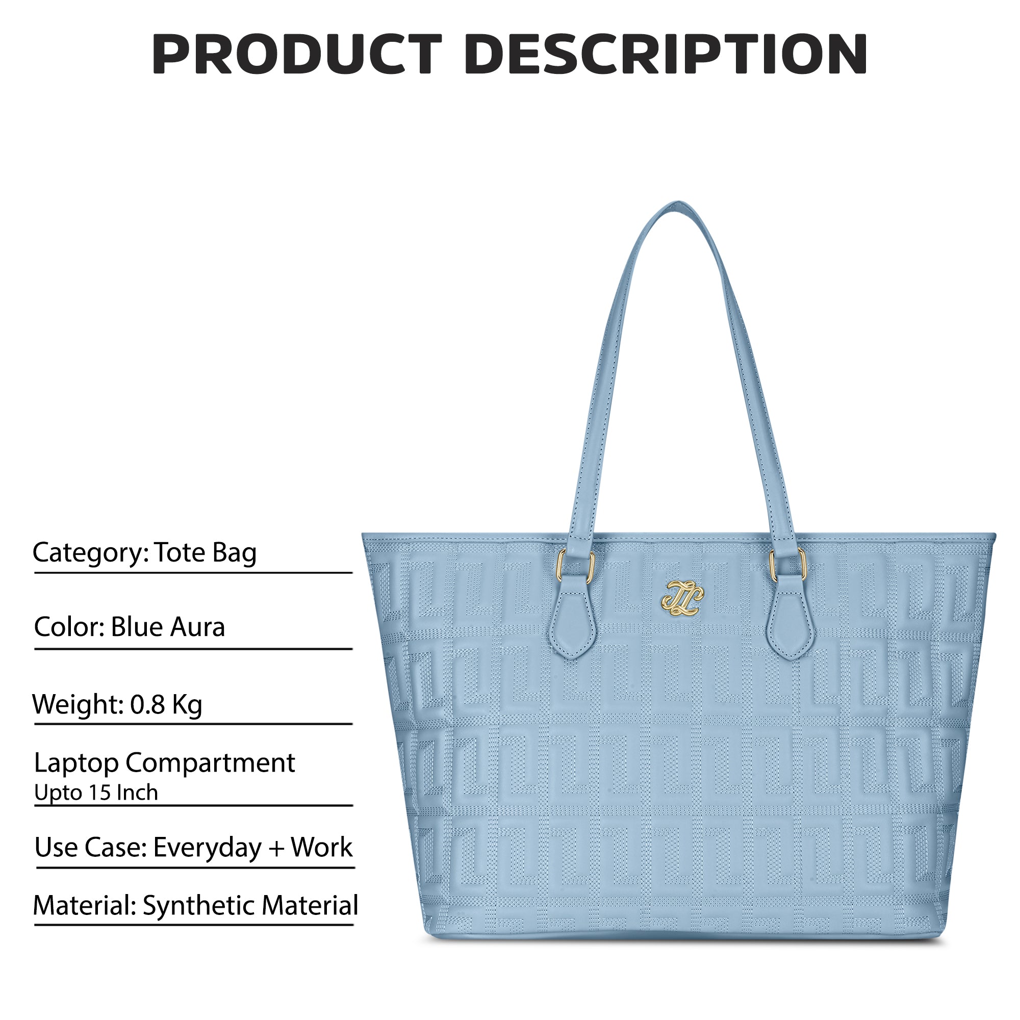 Buy Quilt Rota Extra Large Pro Handbag Blue Aura Online  Lavie World