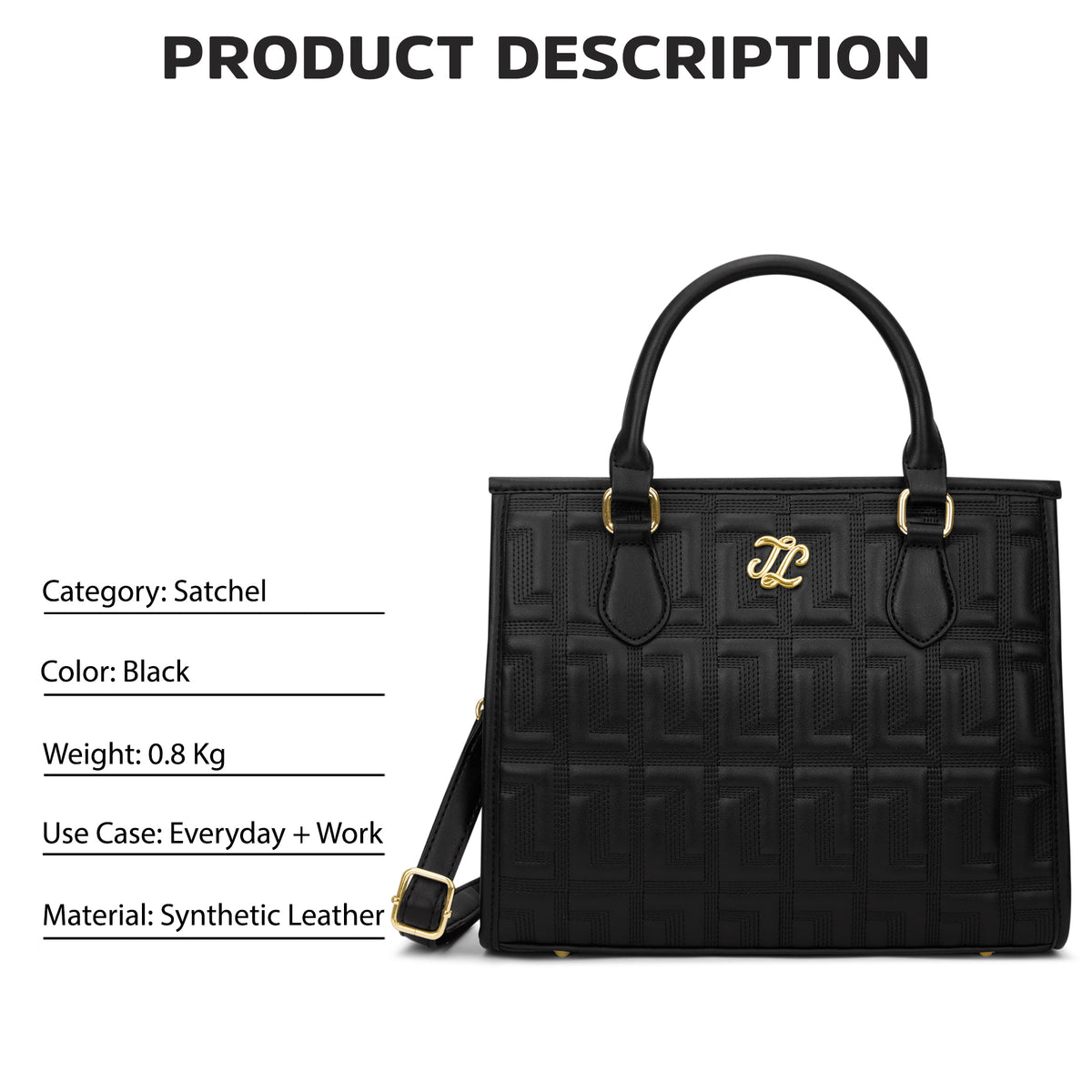 Quilt Yukon Satchel Bag 'S Ladies Handbag Black