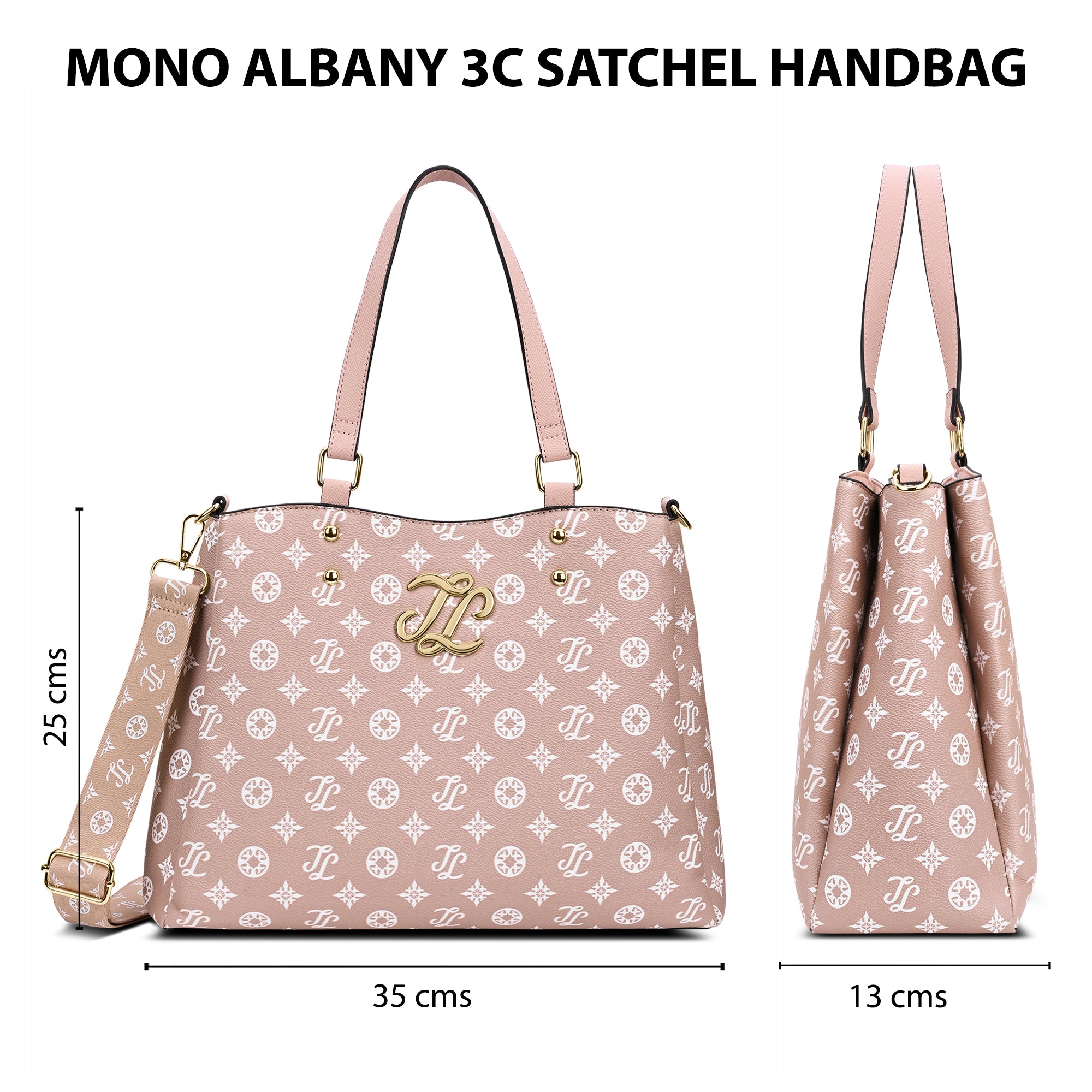 Albany 3 Comparment Medium Satchel Bag Pink