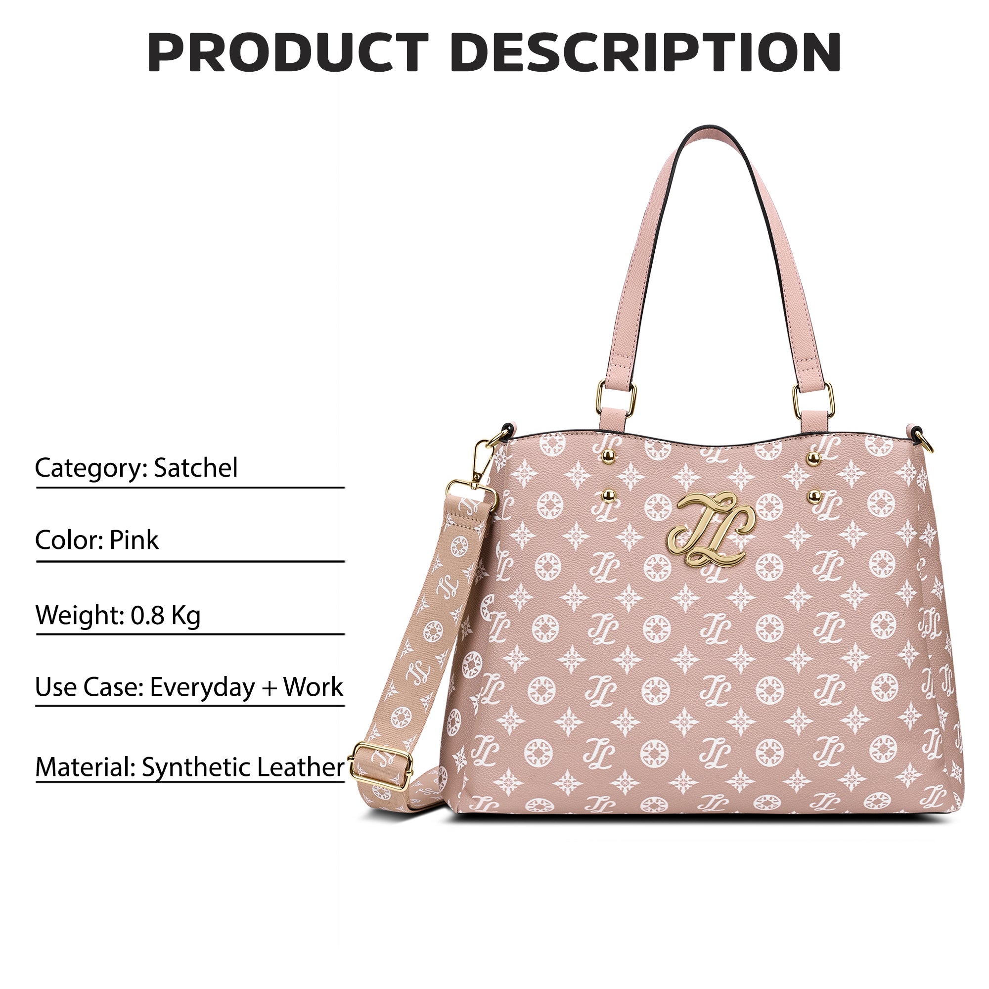 Albany 3 Comparment Medium Satchel Bag Pink