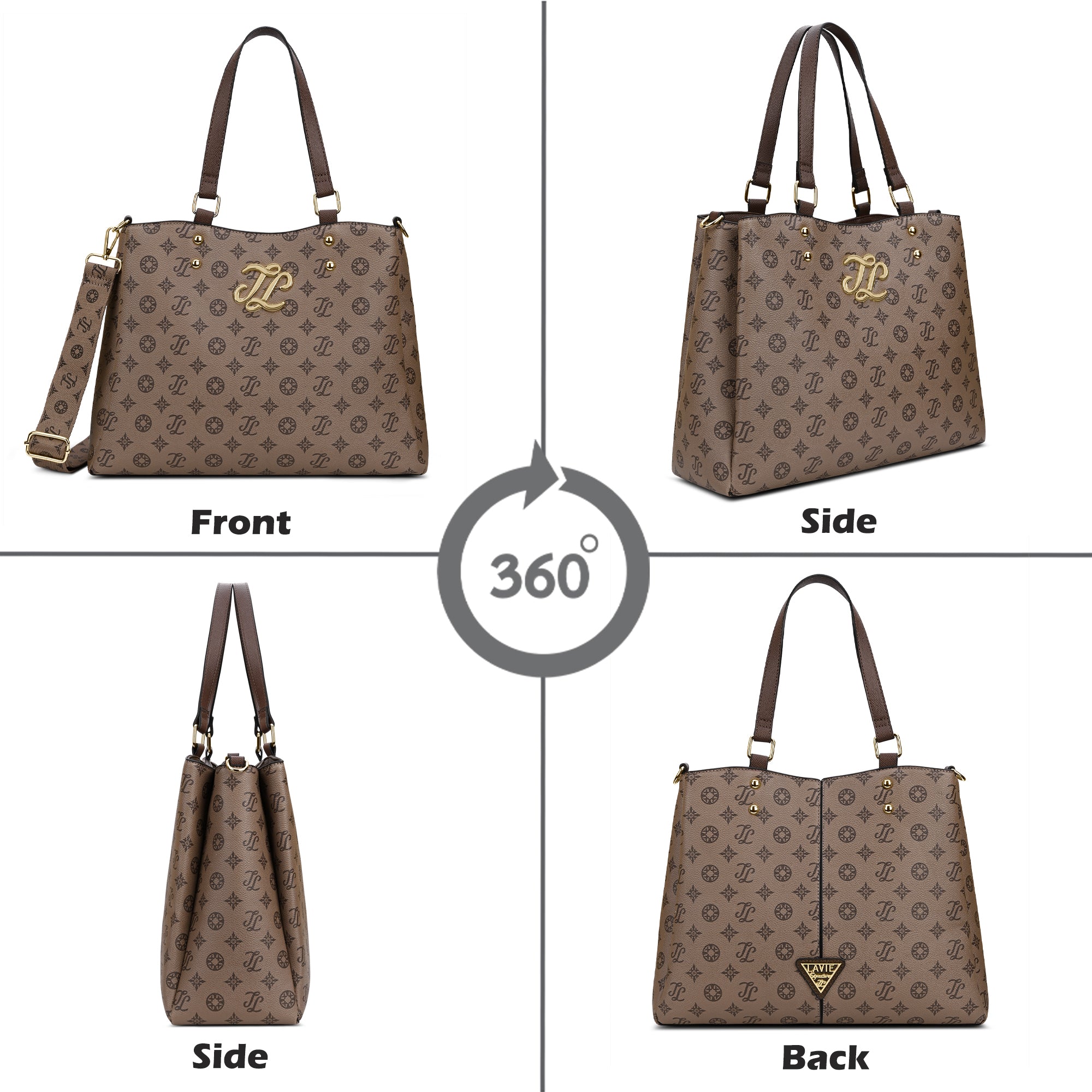 Albany 3 Comparment Medium Satchel Bag Coffee