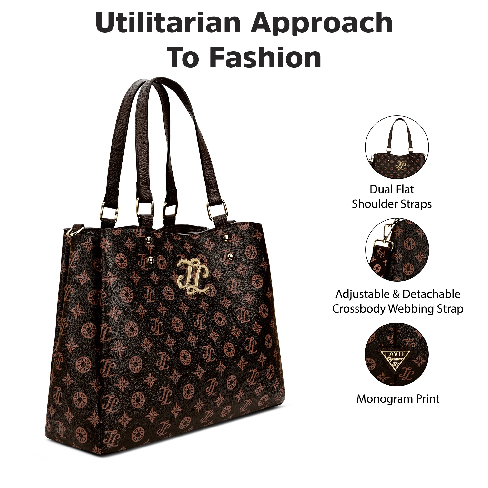 Albany 3 Comparment Medium Satchel Bag Choco