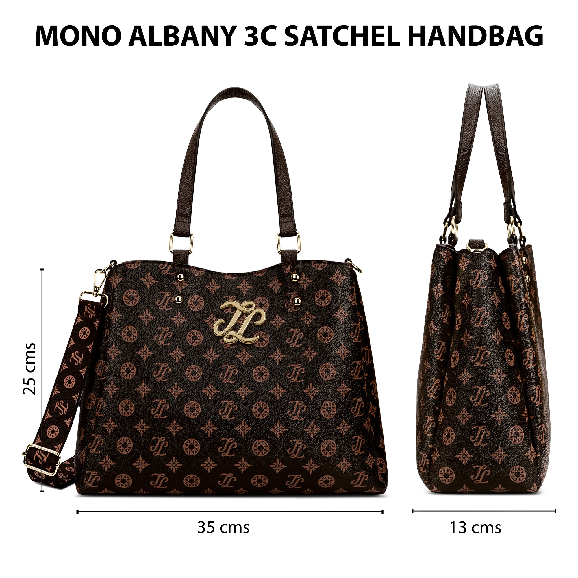 Albany 3 Comparment Medium Satchel Bag Choco