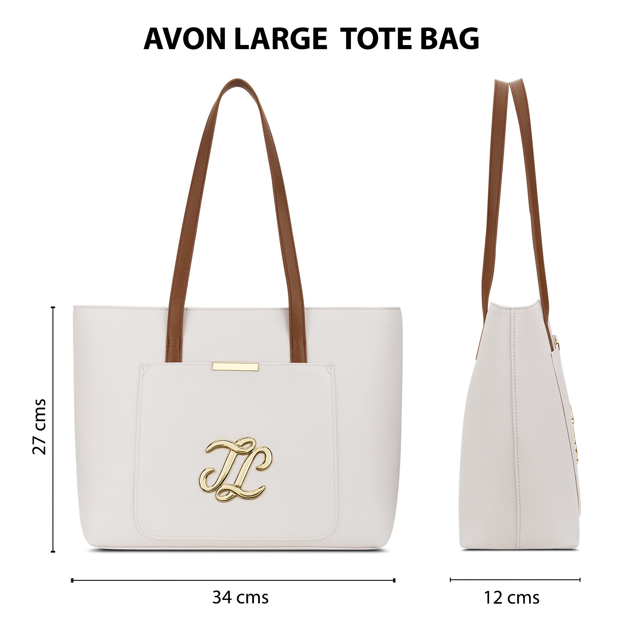 Colourblock Avon Large Tote Bag Off White