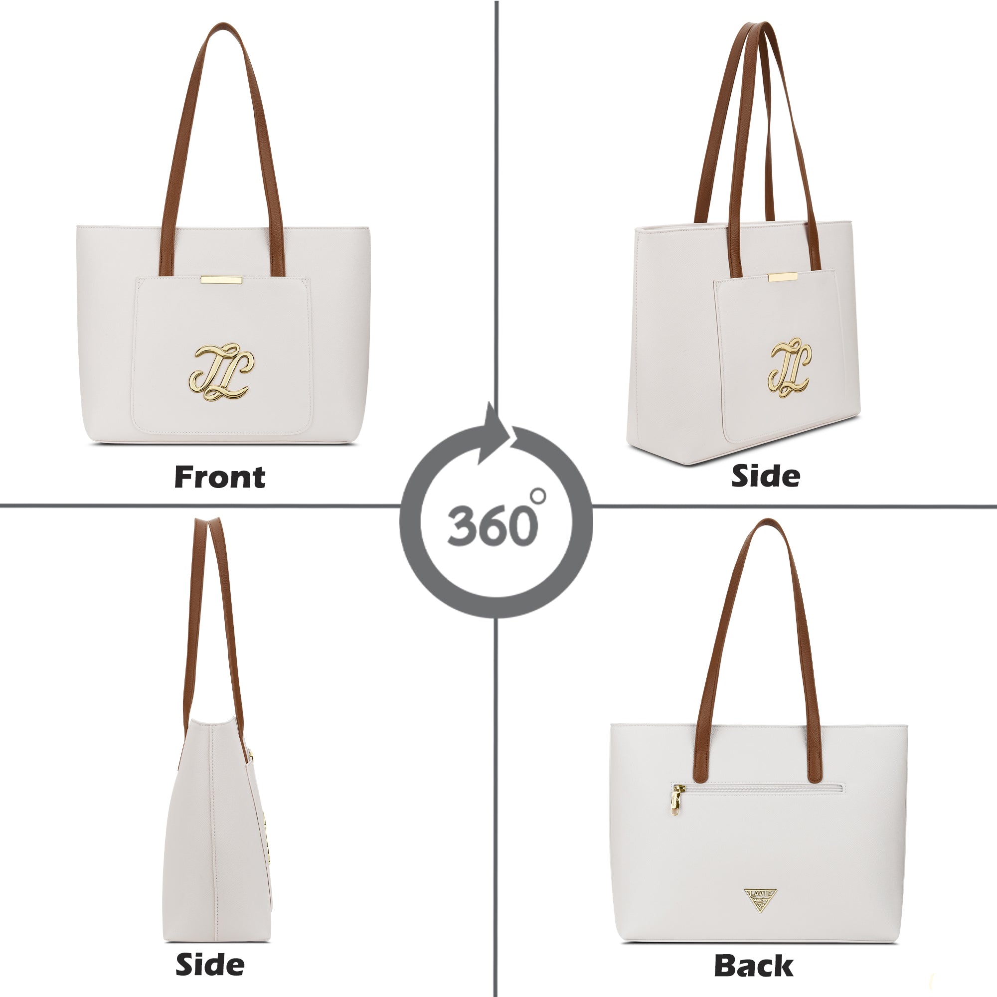 Colourblock Avon Large Tote Bag Off White