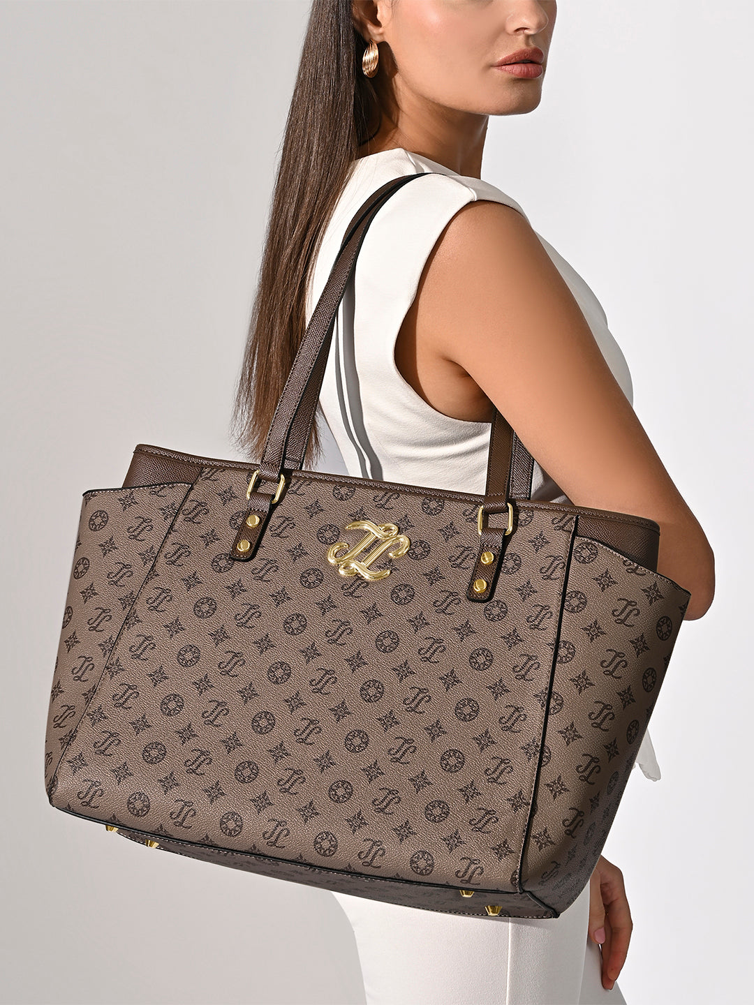 Mono Carmel Large Tote Bag Coffee