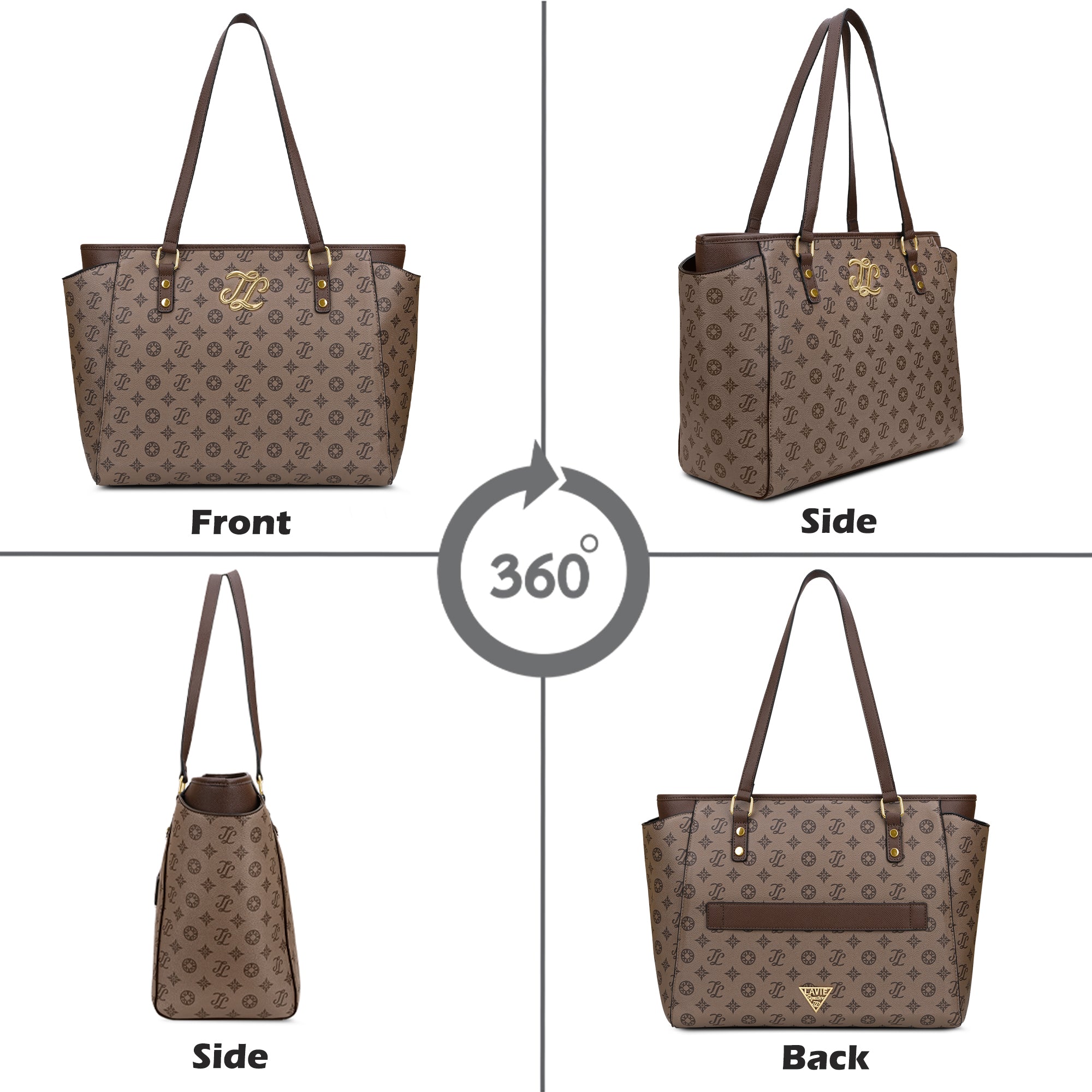 Mono Carmel Large Tote Bag Coffee