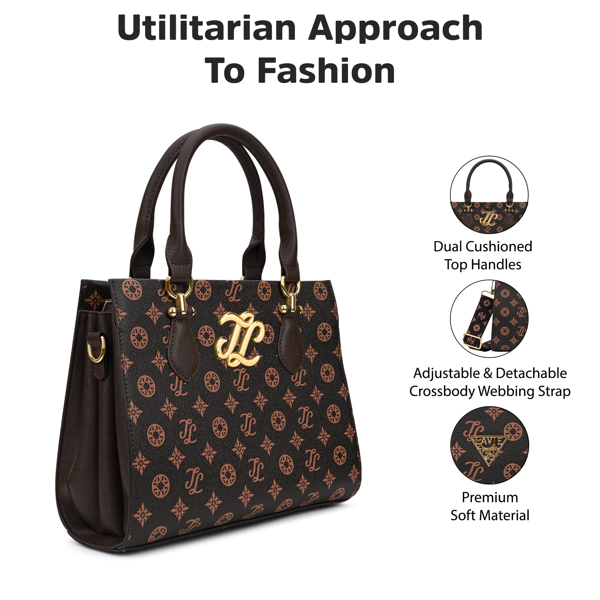 Mono Yuma 3 Compartment Medium Sling Bag Choco