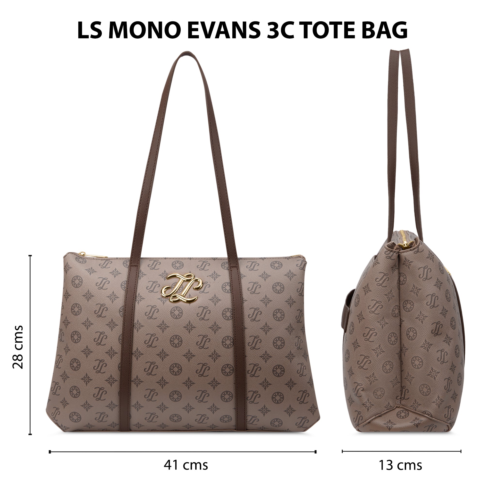 Mono Evans 3 Compartment Large Tote Bag Coffee