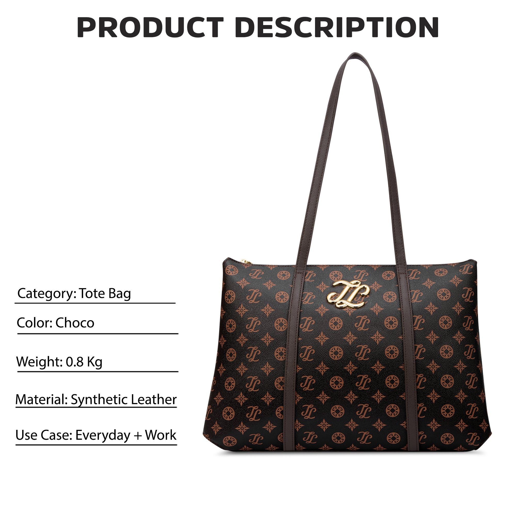 Mono Evans 3 Compartment Large Tote Bag Choco