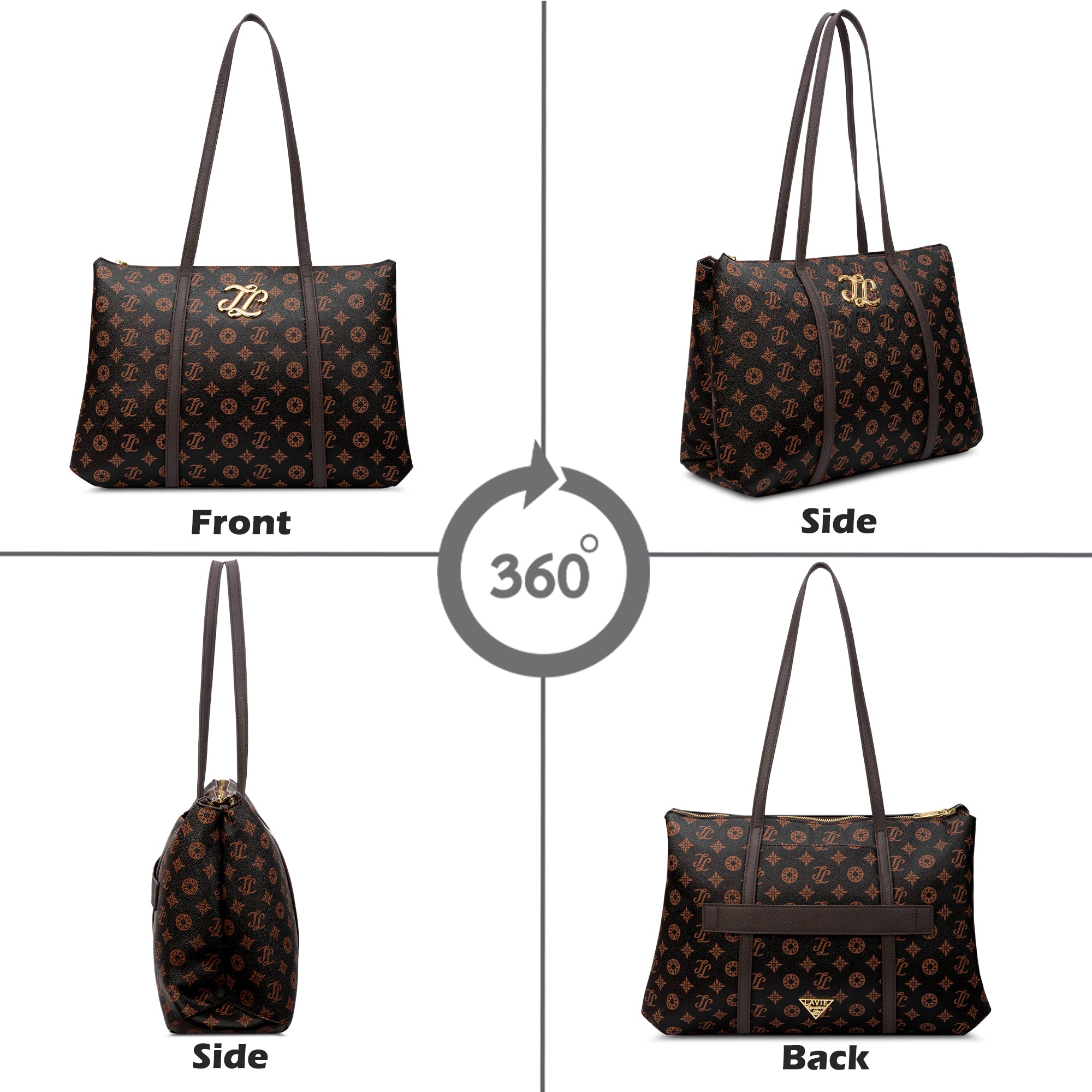 Mono Evans 3 Compartment Large Tote Bag Choco