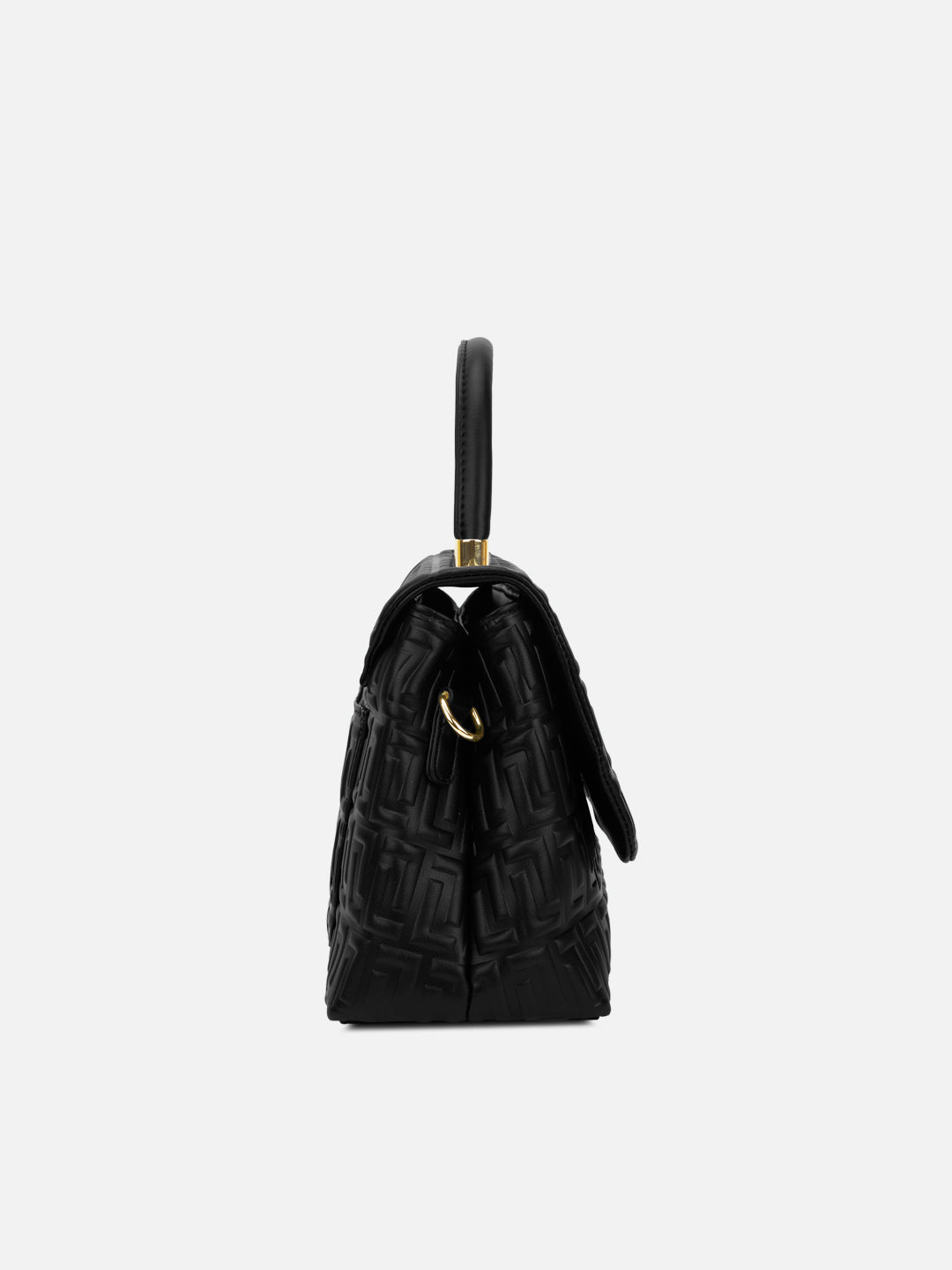 Chaney Medium Flap Satchel Bag Black