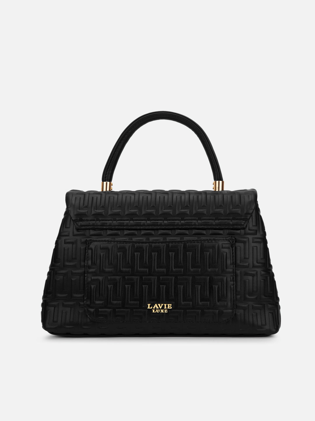 Chaney Medium Flap Satchel Bag Black