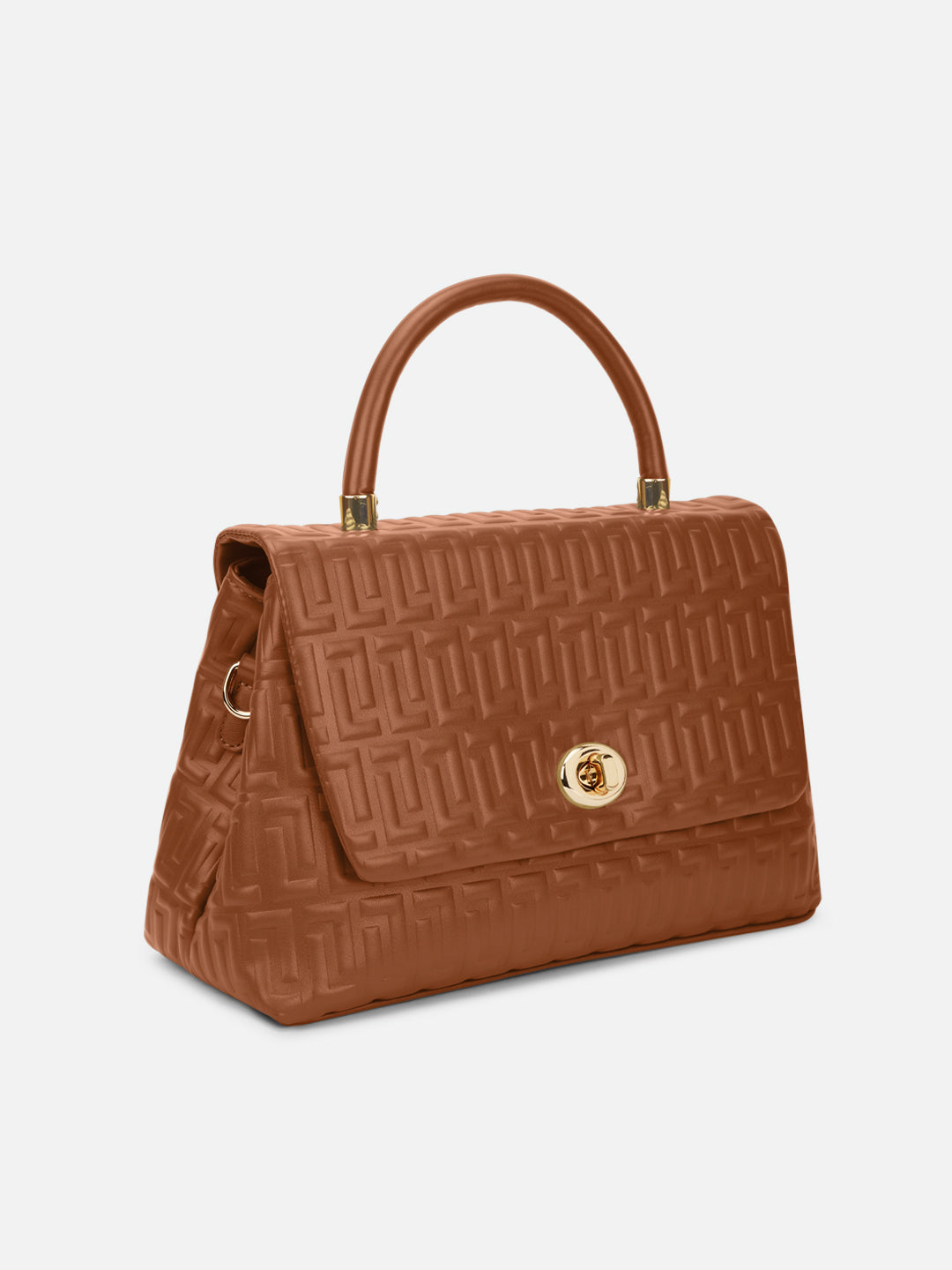 Chaney Medium Flap Satchel Bag Tan
