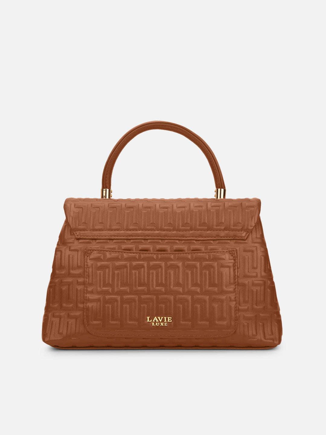 Chaney Medium Flap Satchel Bag Tan