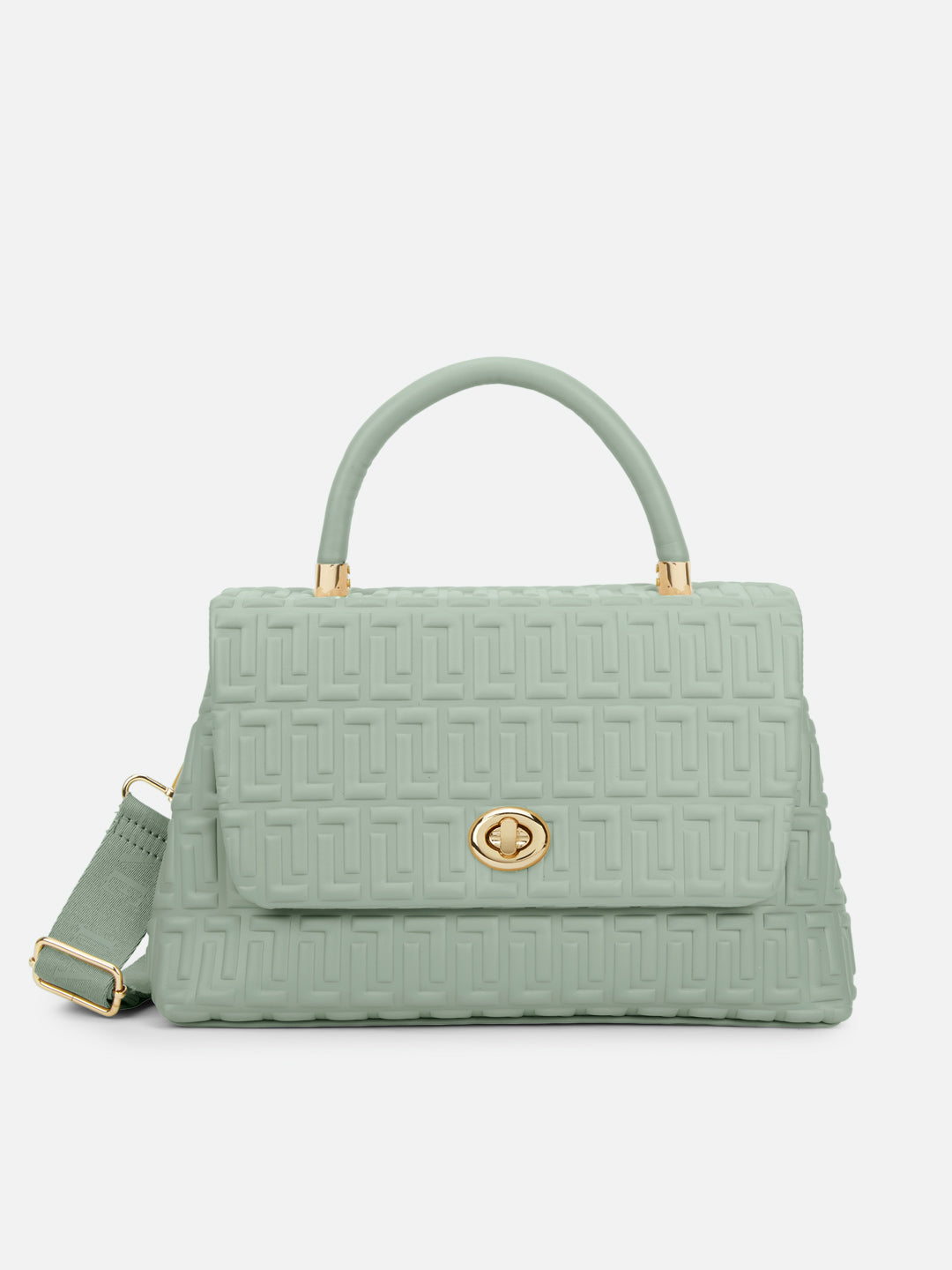 Chaney Medium Flap Satchel Bag Mint