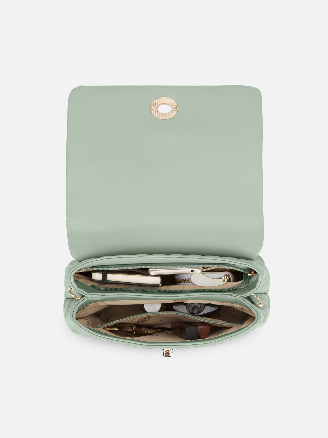 Chaney Medium Flap Satchel Bag Mint
