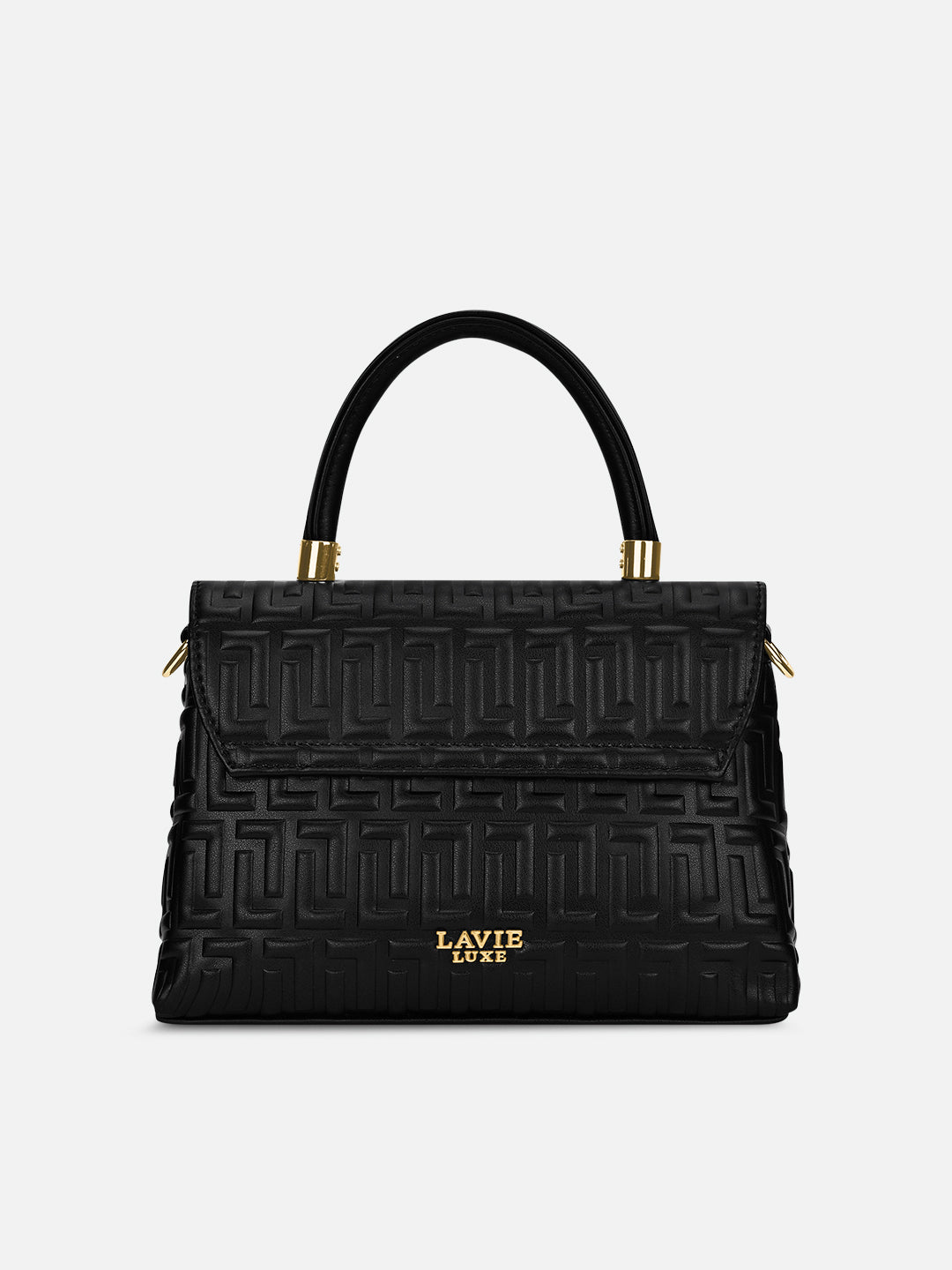 Chaney Small Flap Satchel Bag Black