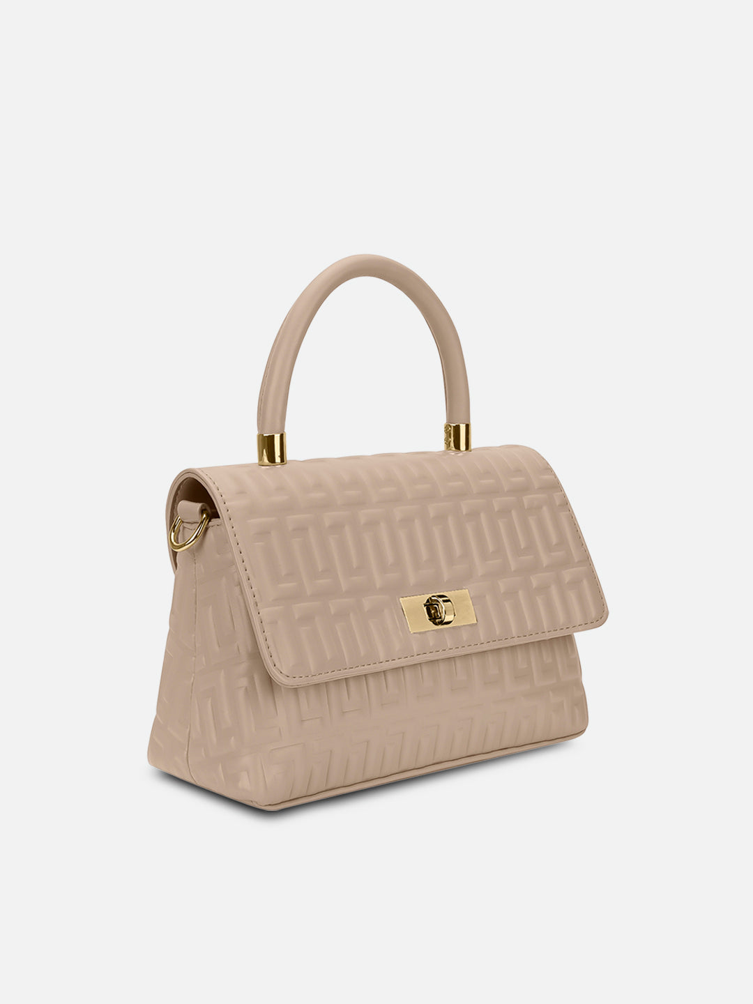 Chaney Small Flap Satchel Bag Beige