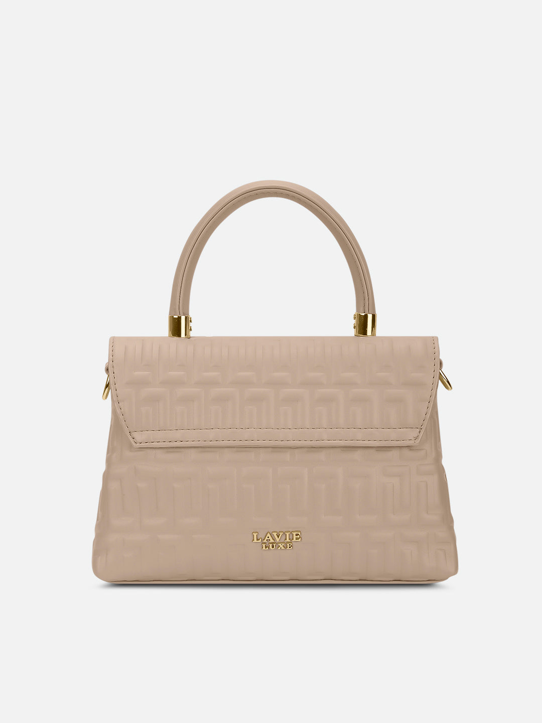 Chaney Small Flap Satchel Bag Beige