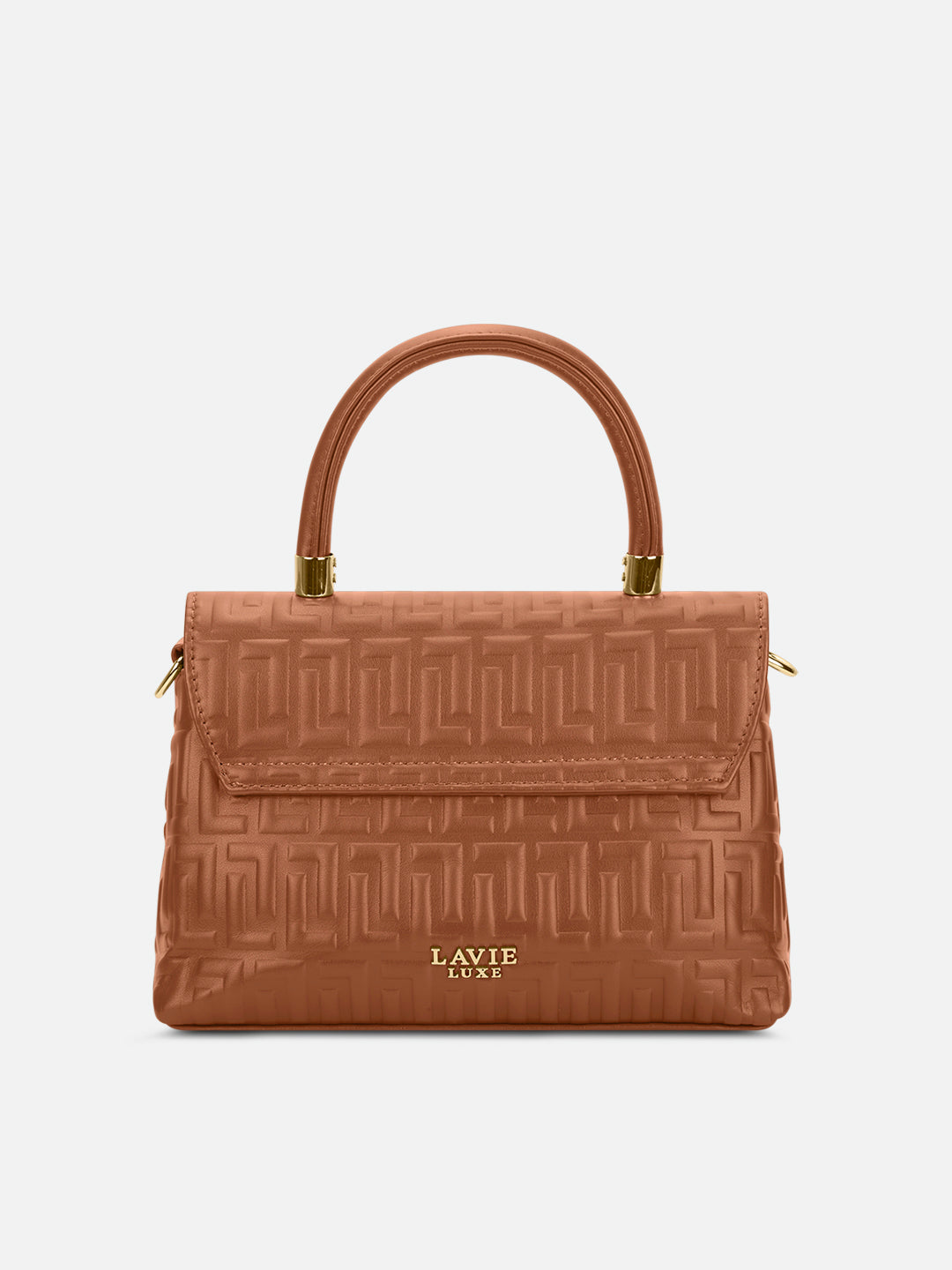 Chaney Small Flap Satchel Bag Tan