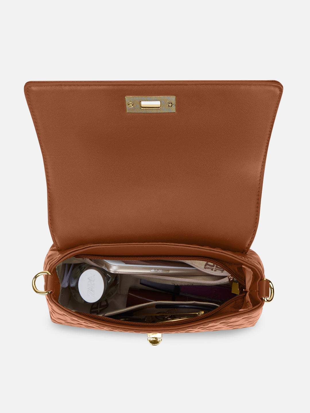 Chaney Small Flap Satchel Bag Tan