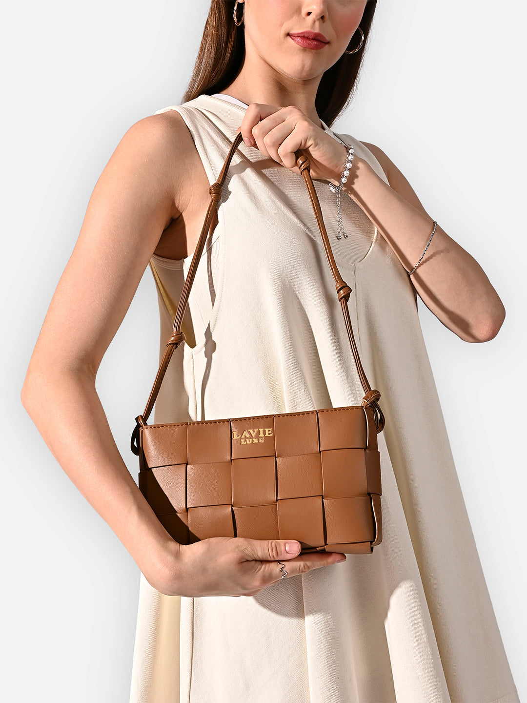 Bot Elle Small Hobo Bag Tan