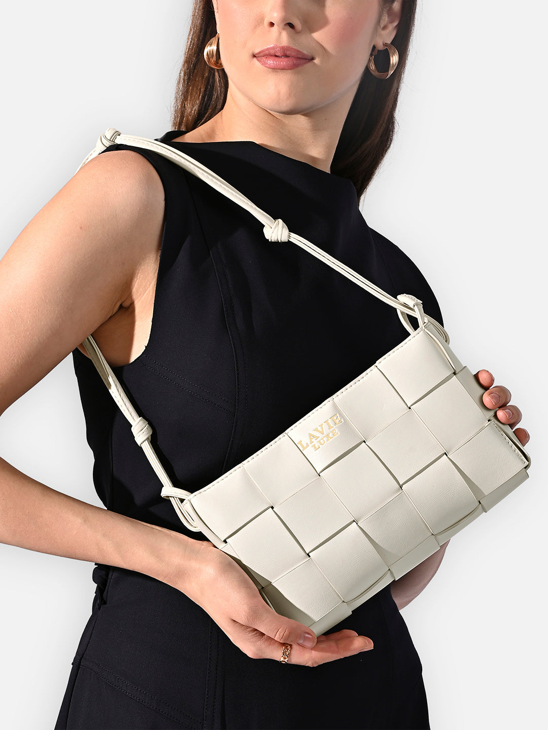 Bot Elle Small Hobo Bag Offwhite