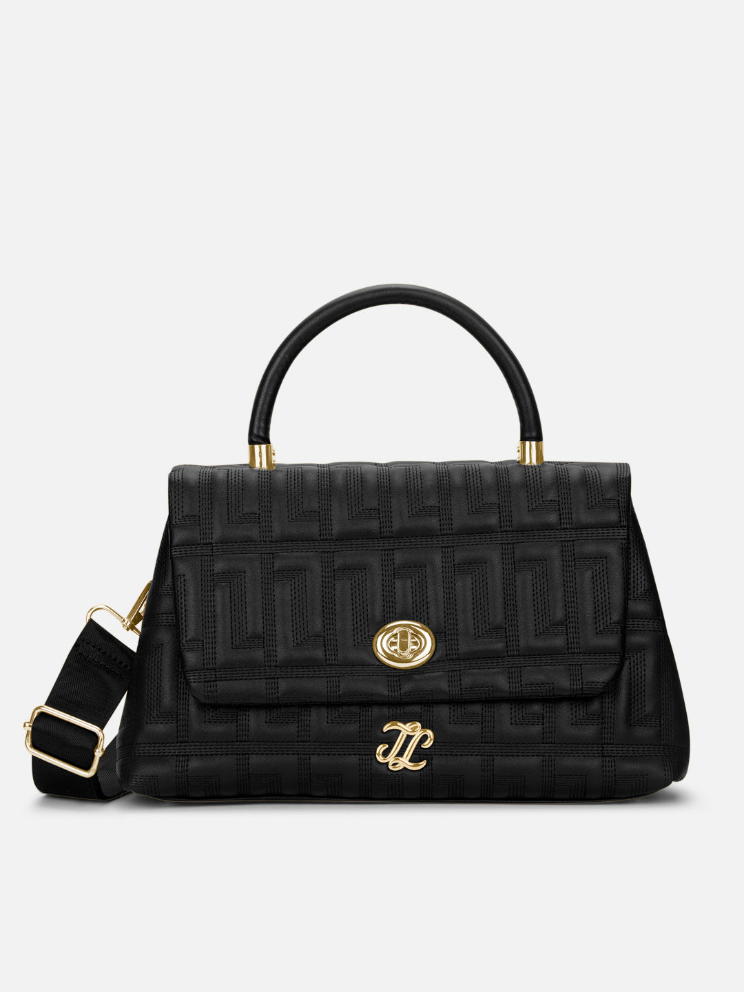 Quilt Marco Flap Medium 'S Ladies Handbag Black