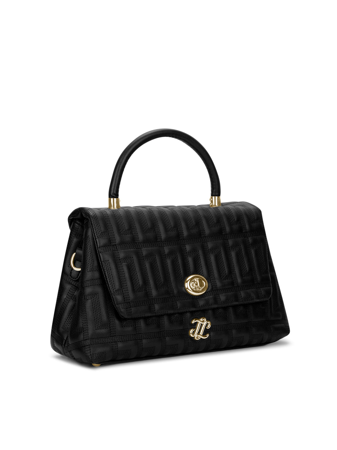 Quilt Marco Flap Medium 'S Ladies Handbag Black