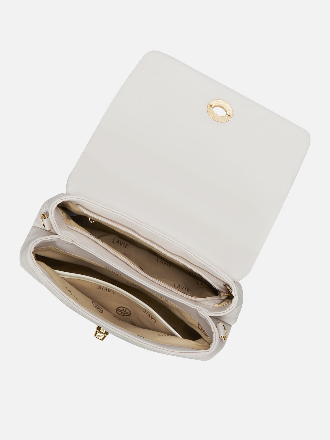 Quilt Marco Flap Medium 'S Ladies Handbag Off White