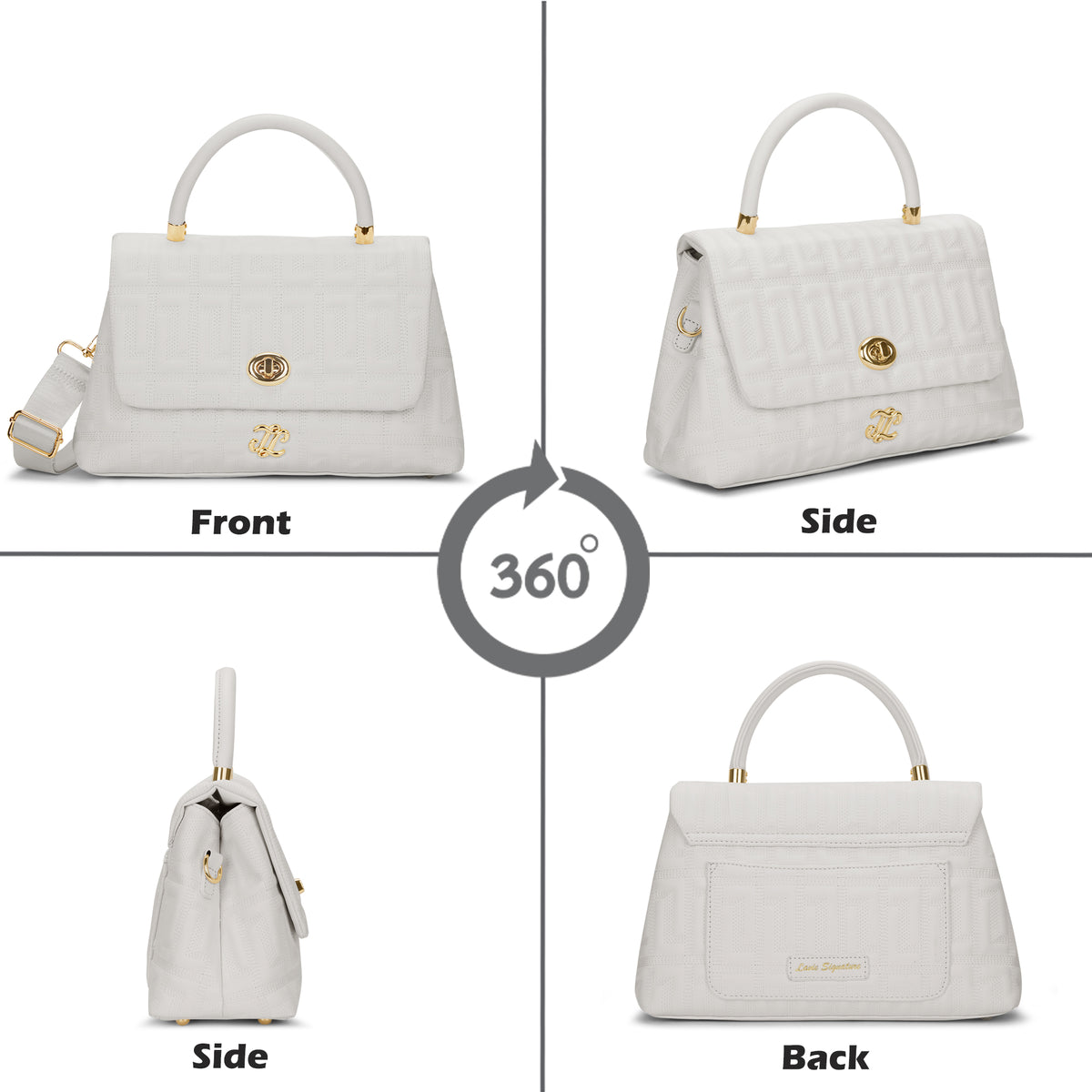Quilt Marco Flap Medium 'S Ladies Handbag Off White