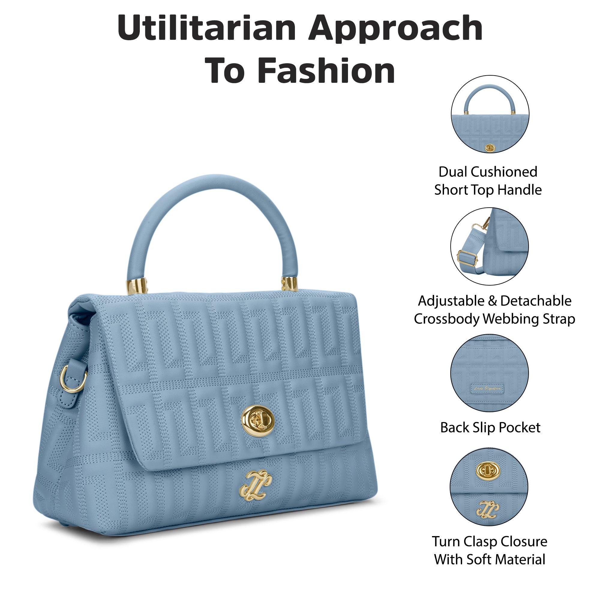 Quilt Marco Flap Medium 'S Ladies Handbag Blue Aura