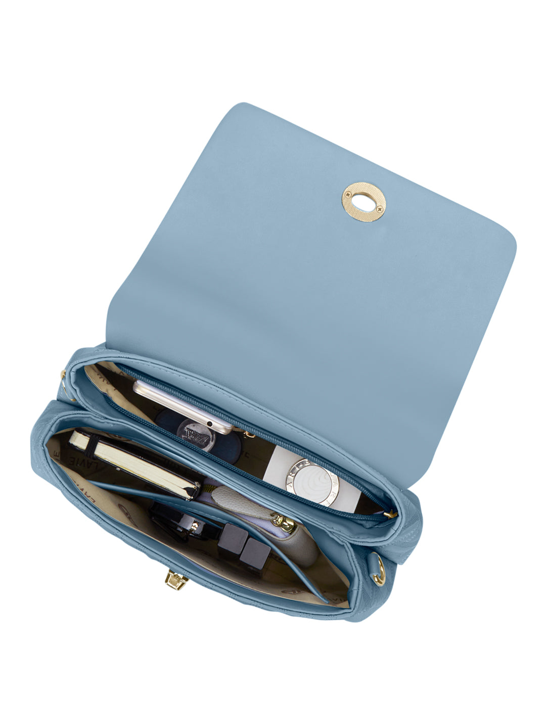 Quilt Marco Flap Medium 'S Ladies Handbag Blue Aura
