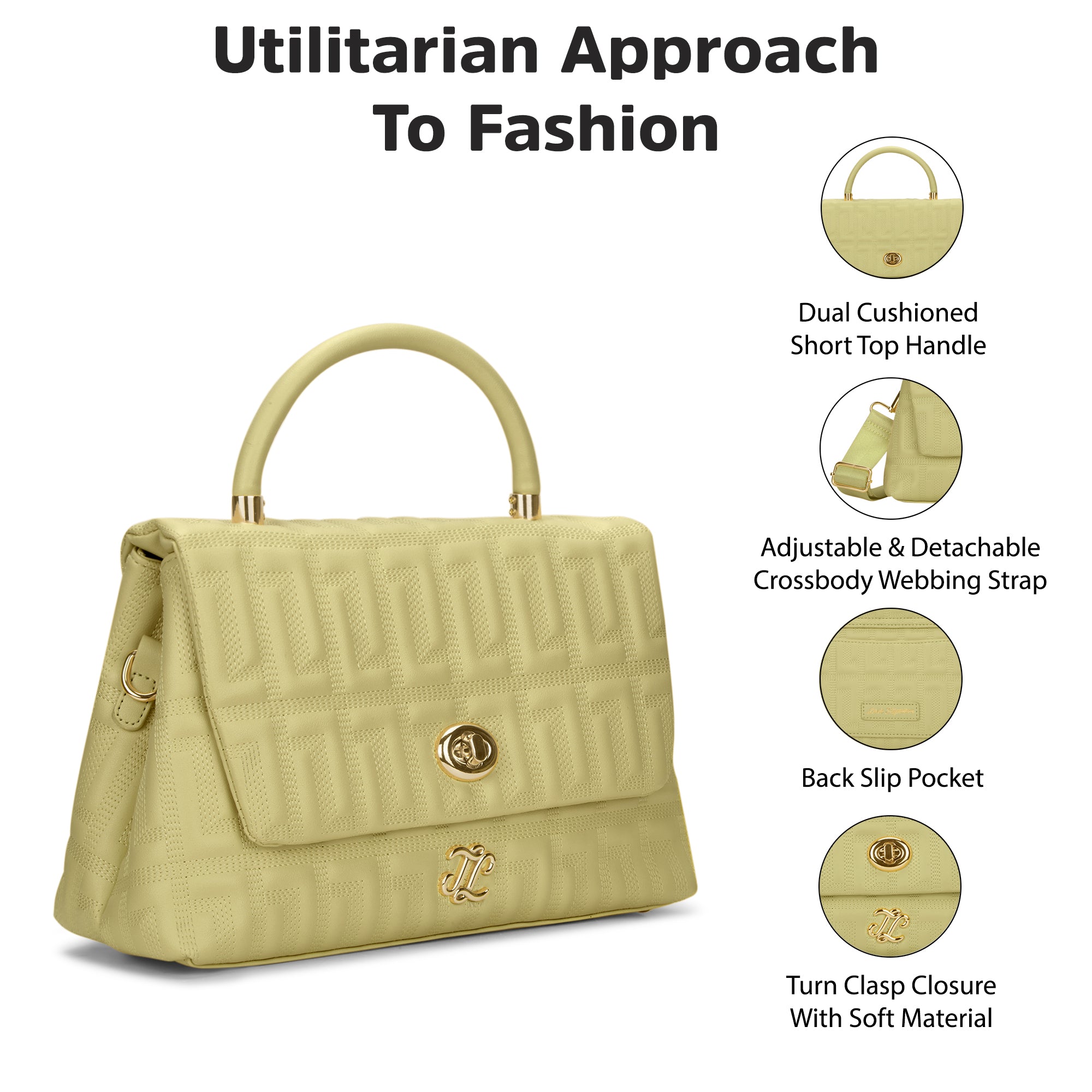 Quilt Marco Flap Medium 'S Ladies Handbag Butter Yellow