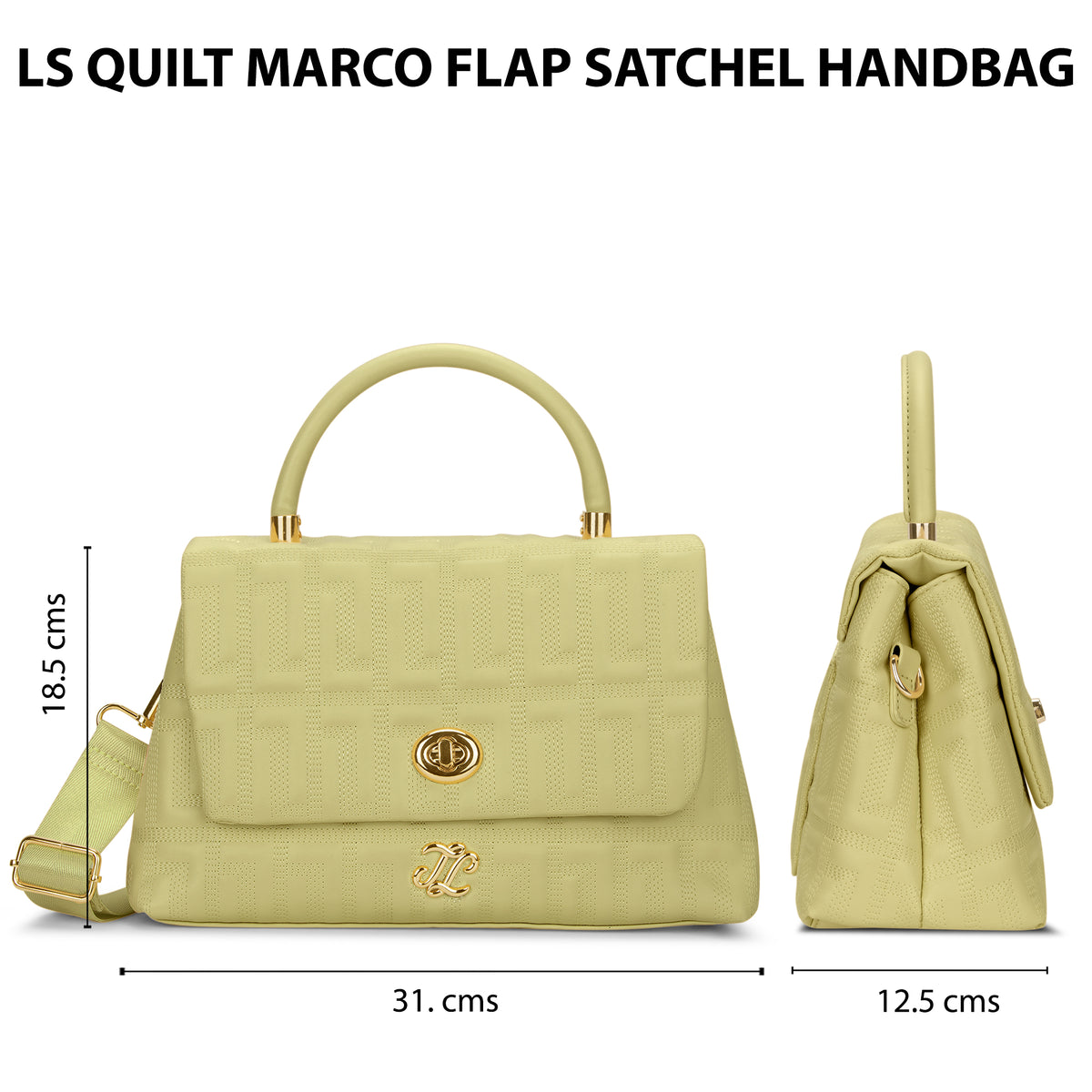 Quilt Marco Flap Medium 'S Ladies Handbag Butter Yellow