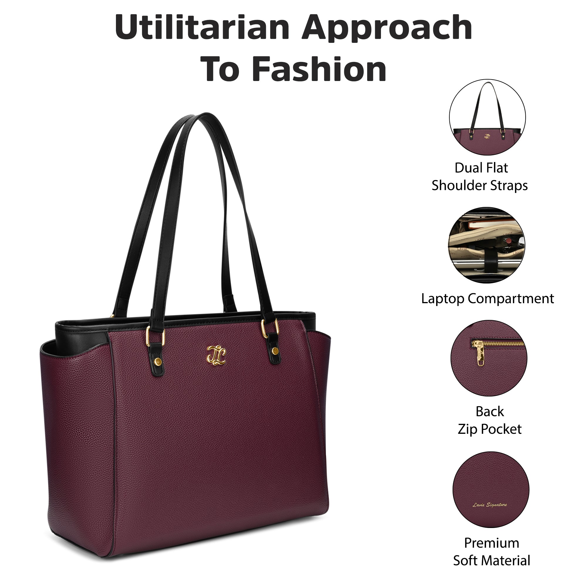 Lincoln Large Tote Bag 'S Ladies Handbag Maroon