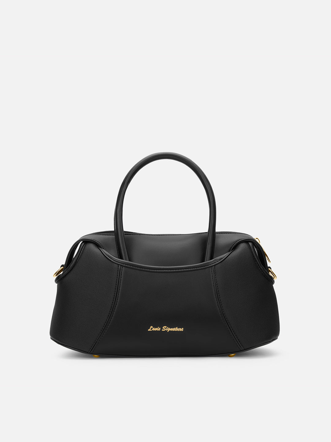 Canva Horizontal Medium Satchel Bag Black