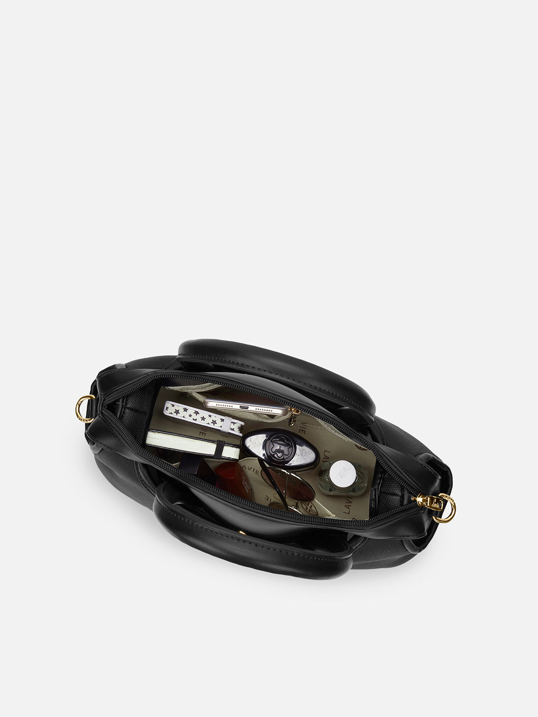 Canva Horizontal Medium Satchel Bag Black