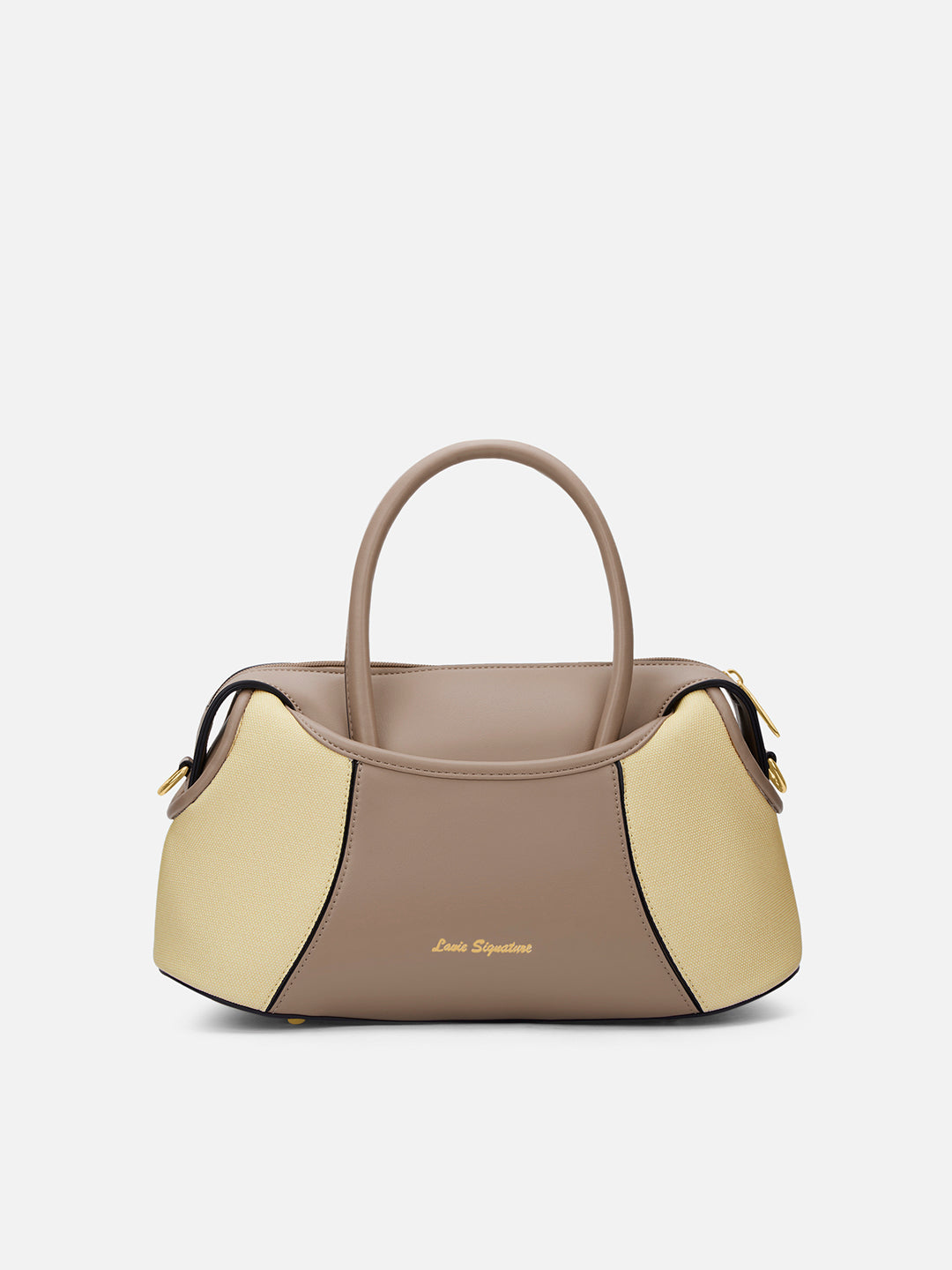Canva Horizontal Medium Satchel Bag Beige