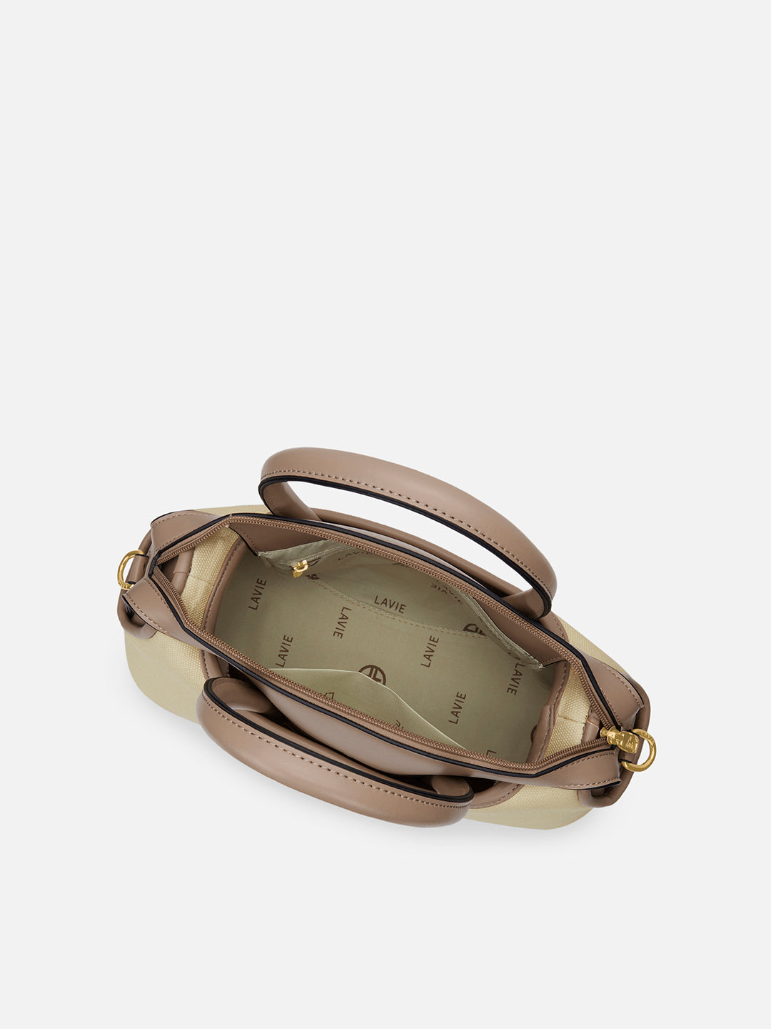 Canva Horizontal Medium Satchel Bag Beige