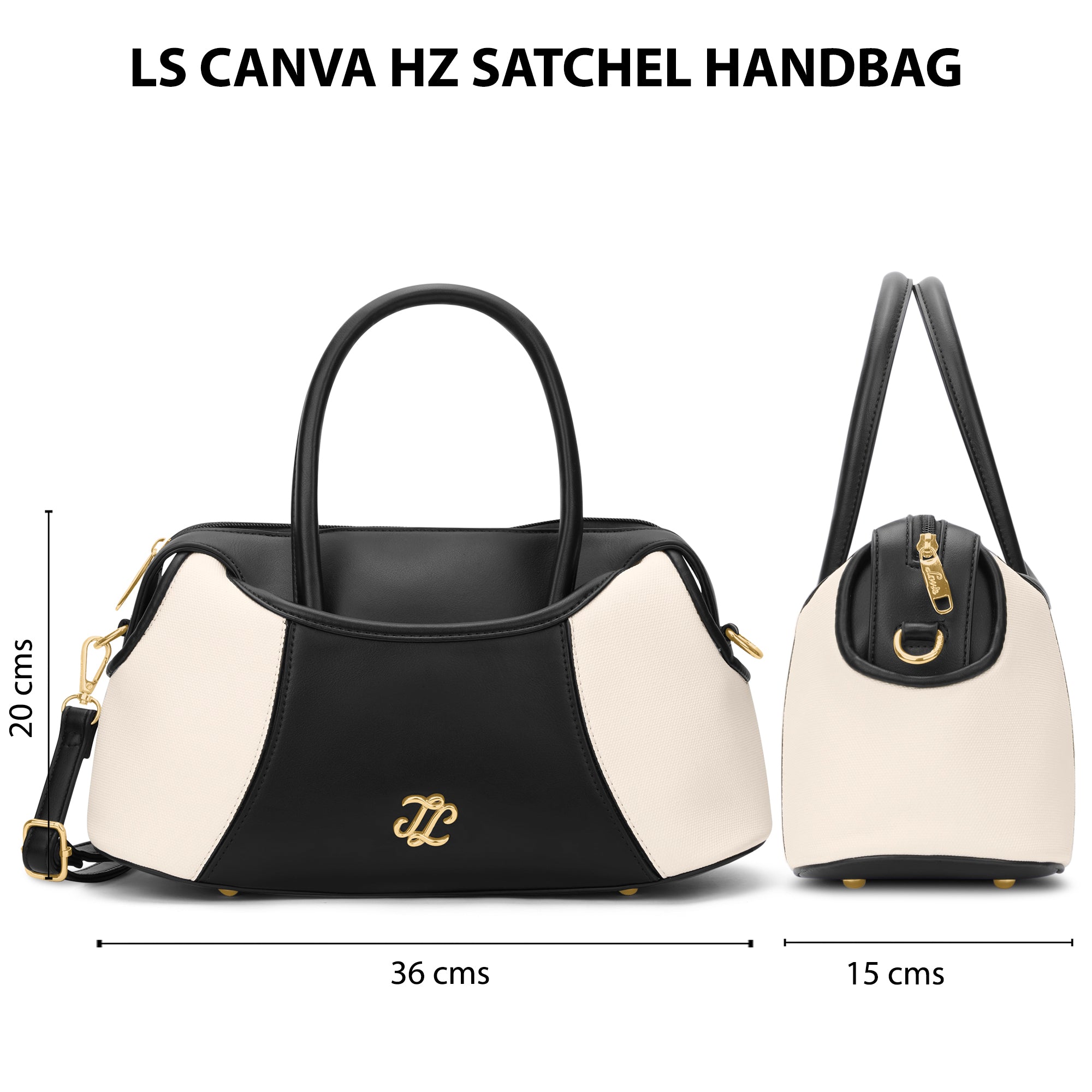 Canva Horizontal Medium Satchel Bag Off White