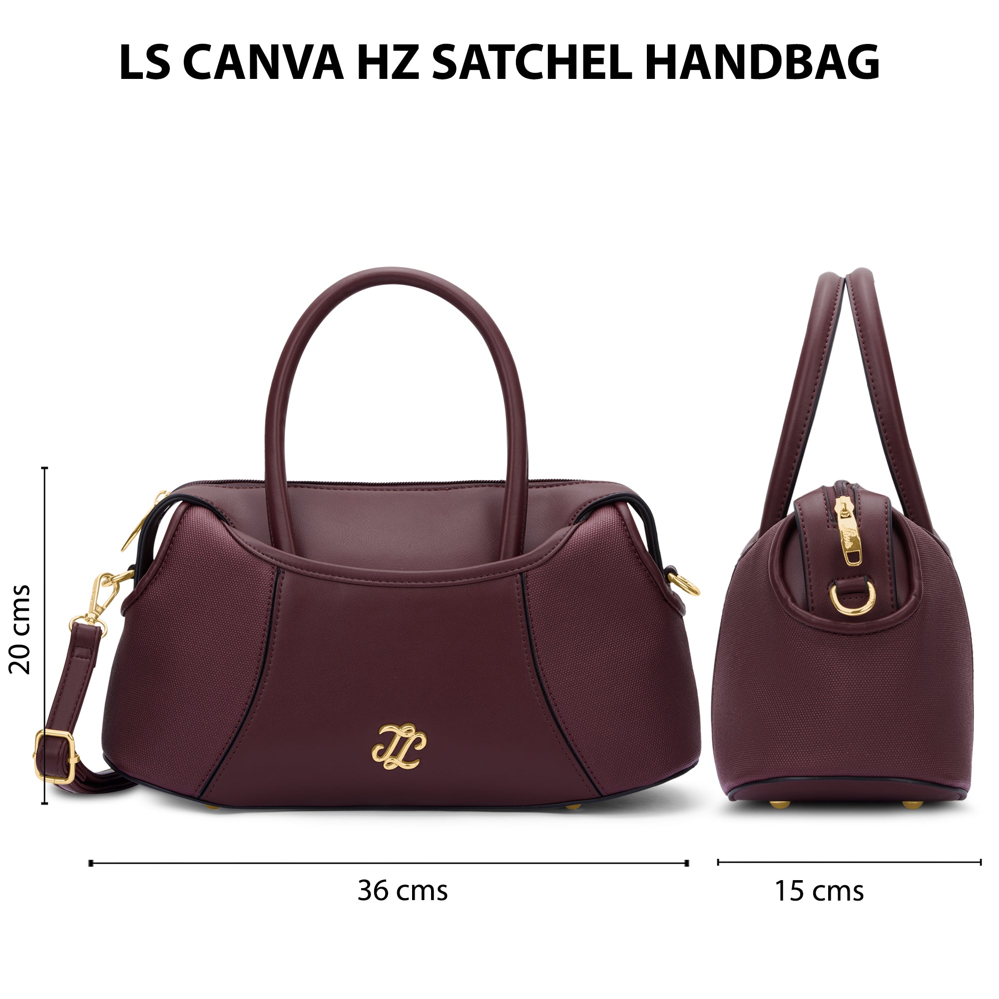 Canva Horizontal Medium Satchel Bag Wine
