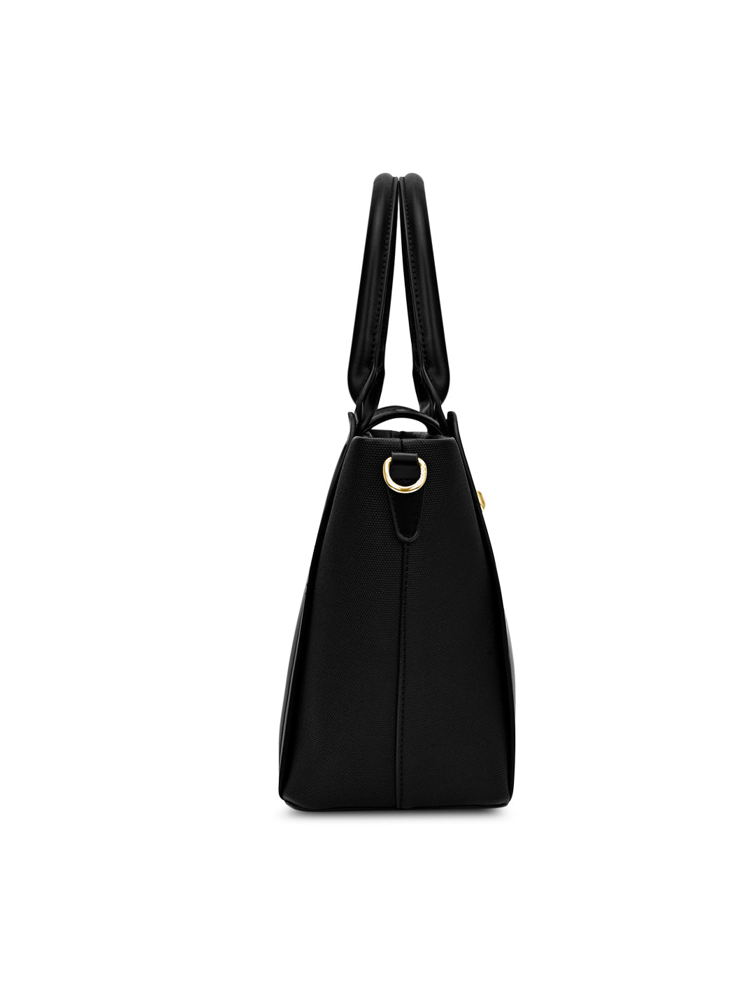 Canva Lock Large Satchel Bag Black