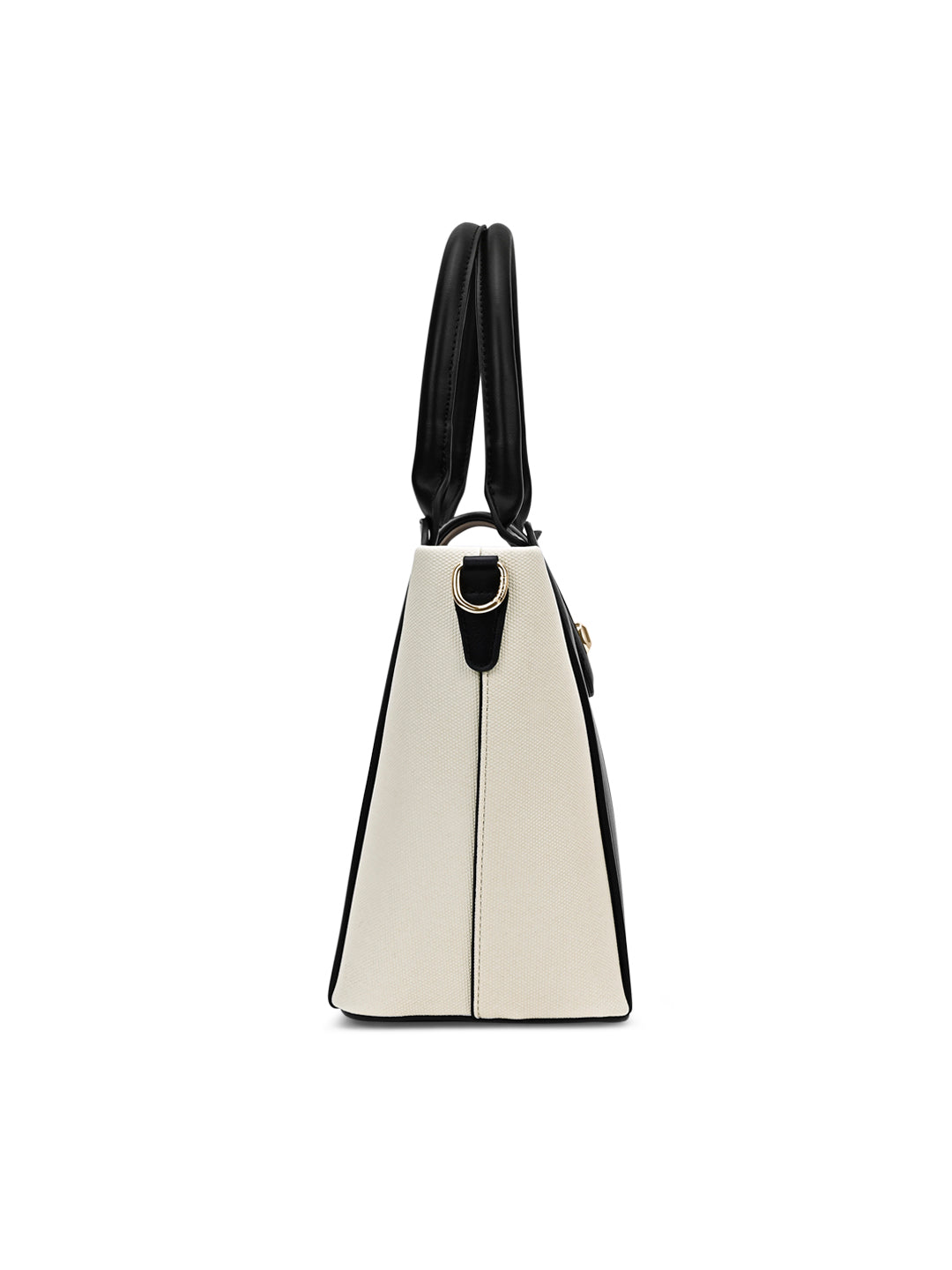 Canva Lock Large Satchel Bag Off White