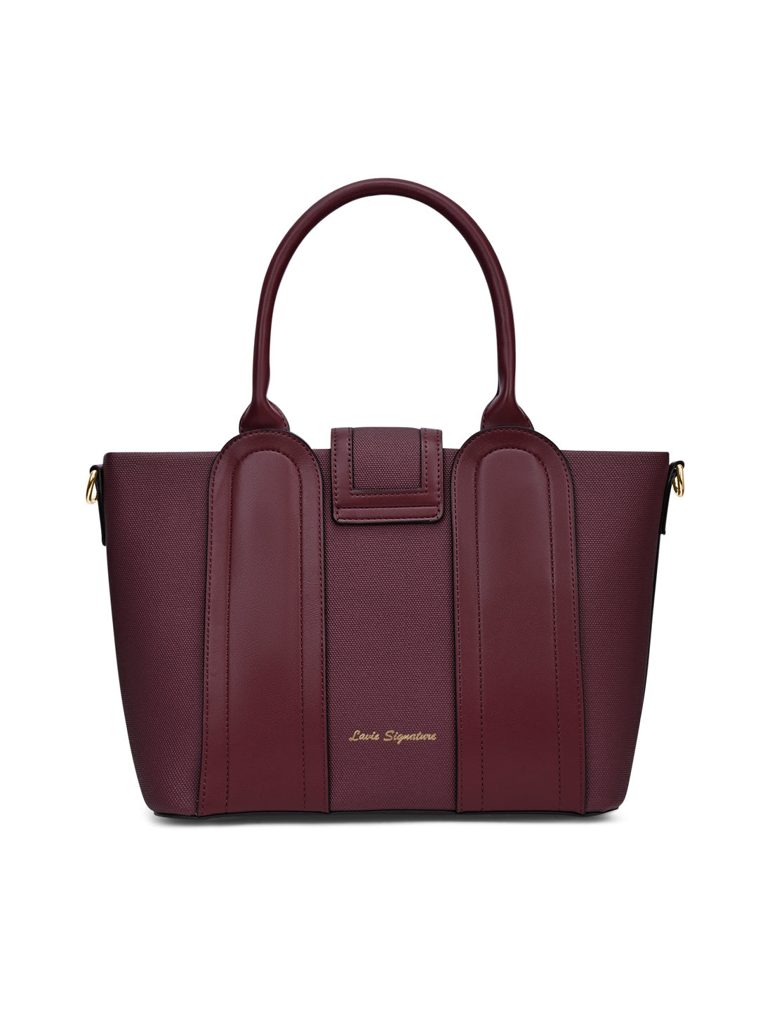 Canva Lock Large Satchel Bag Wine