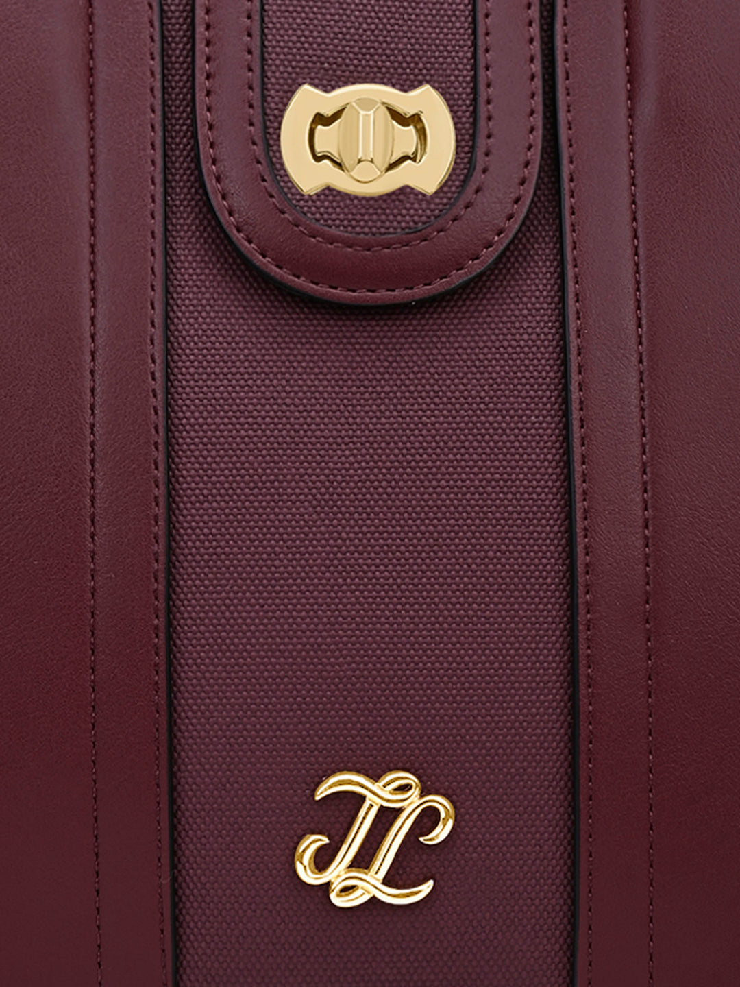 Canva Lock Large Satchel Bag Wine
