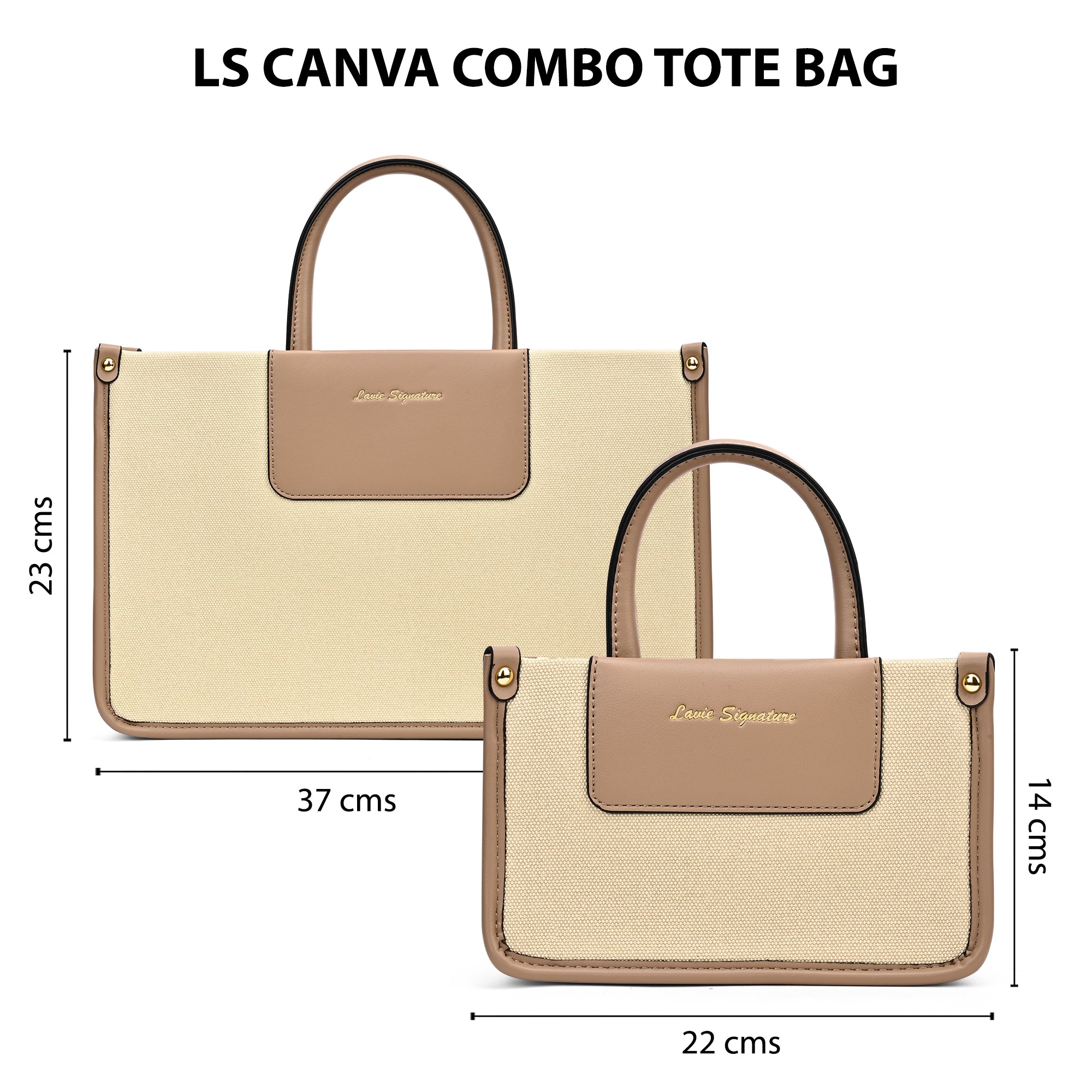 Canva Combo Set Large Tote Bag Black