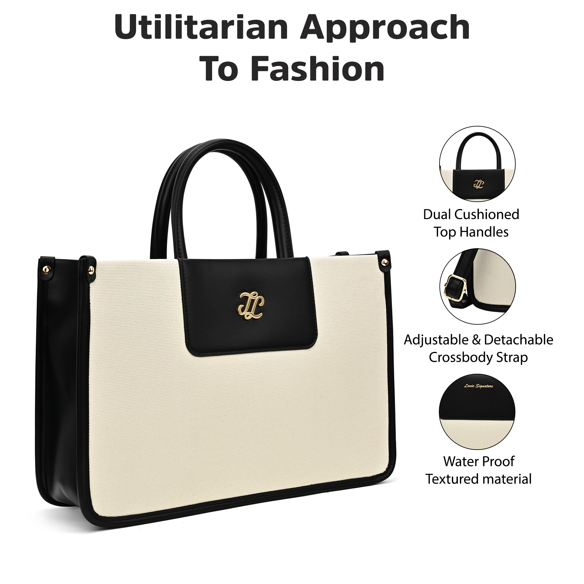 Canva Combo Set Large Tote Bag Beige