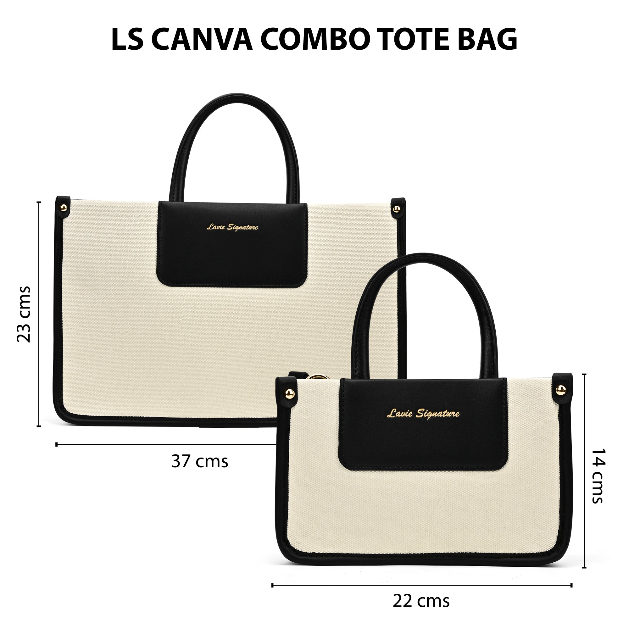 Canva Combo Set Large Tote Bag Beige